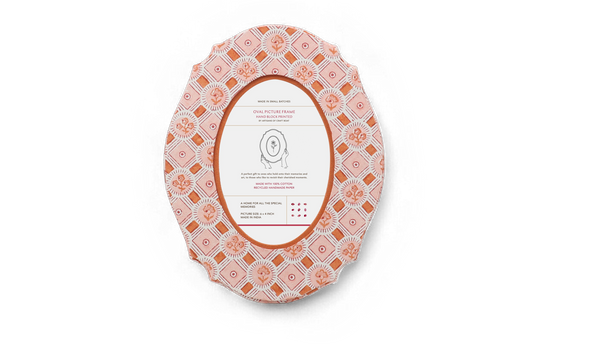 Amber Bloom – Hand Block Printed Tabletop Picture Frame (9