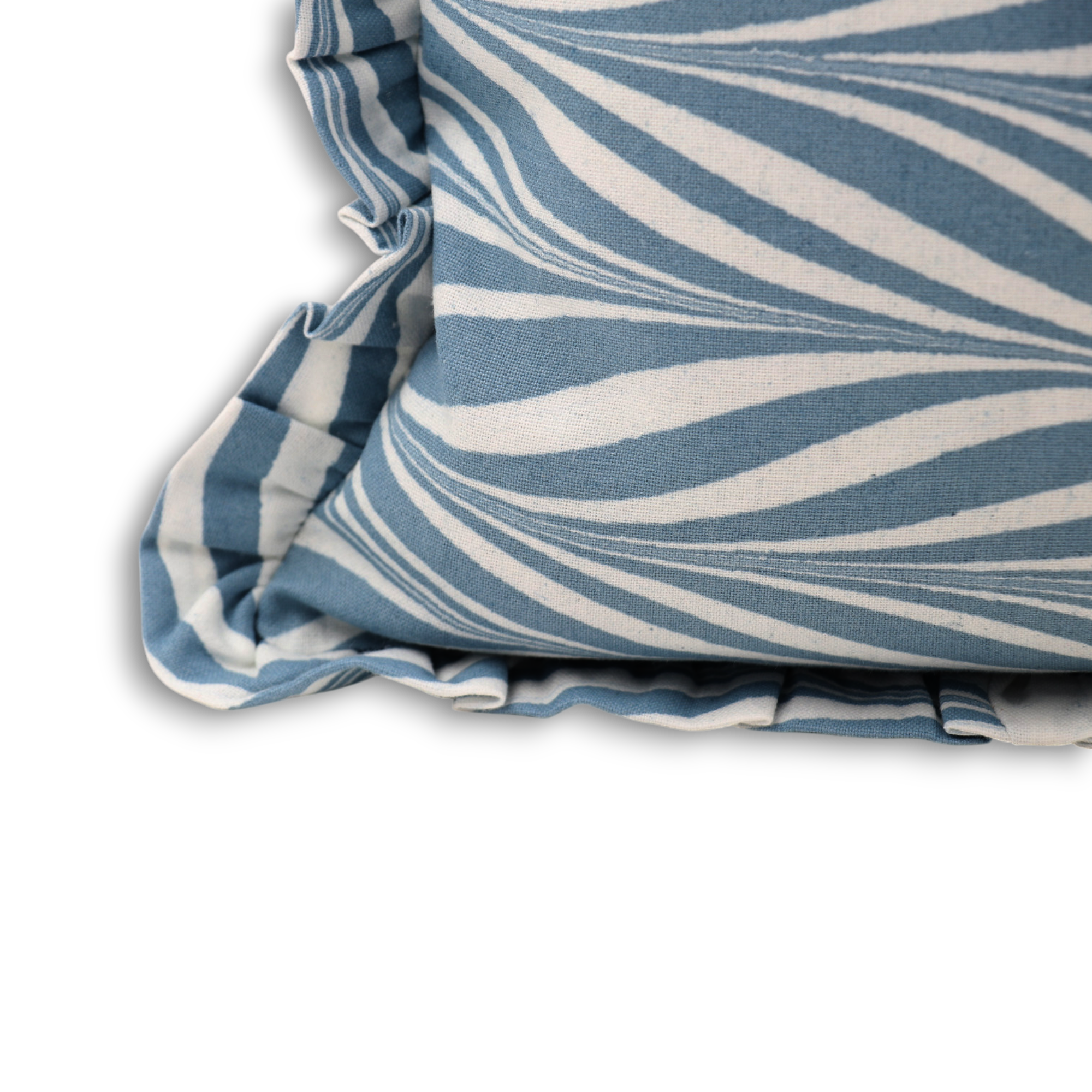 Indigo Ripple – Hand Marbled Cotton Pillow Cover (12" x 16")