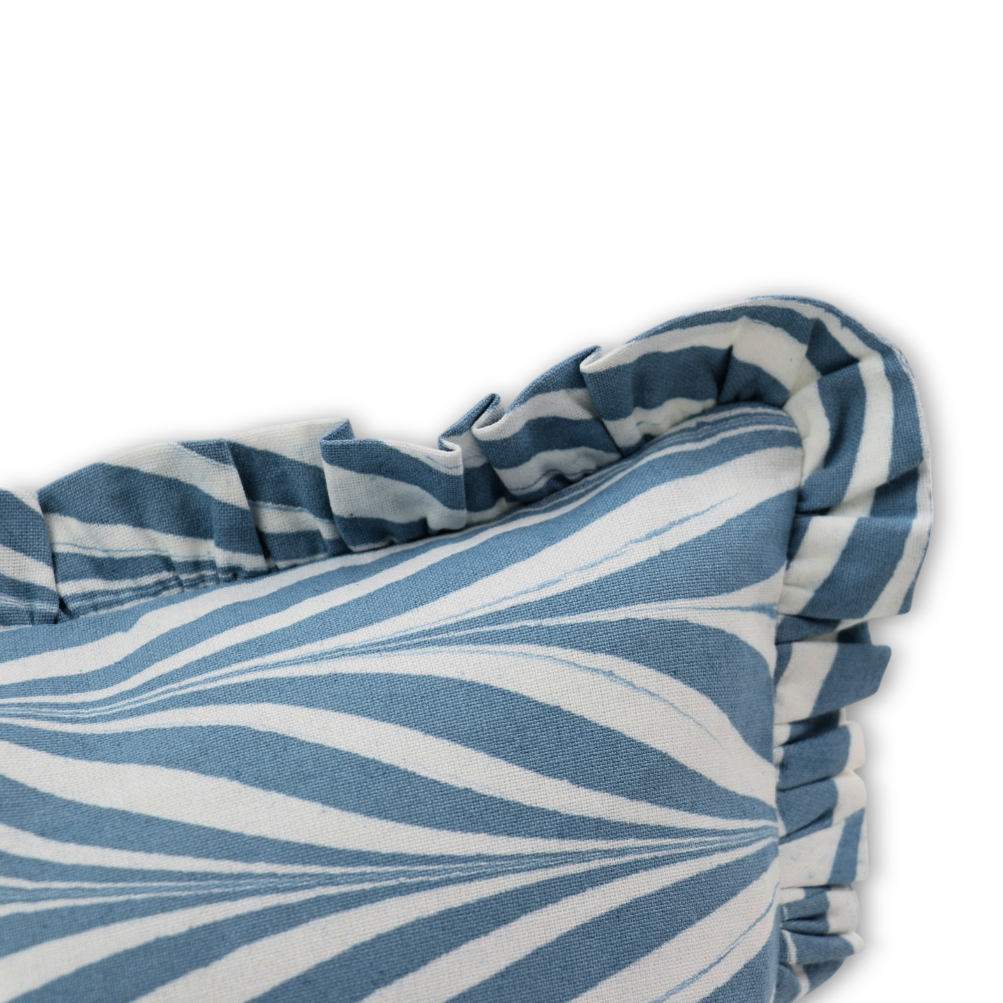 Indigo Ripple – Hand Marbled Cotton Pillow Cover (12" x 16")