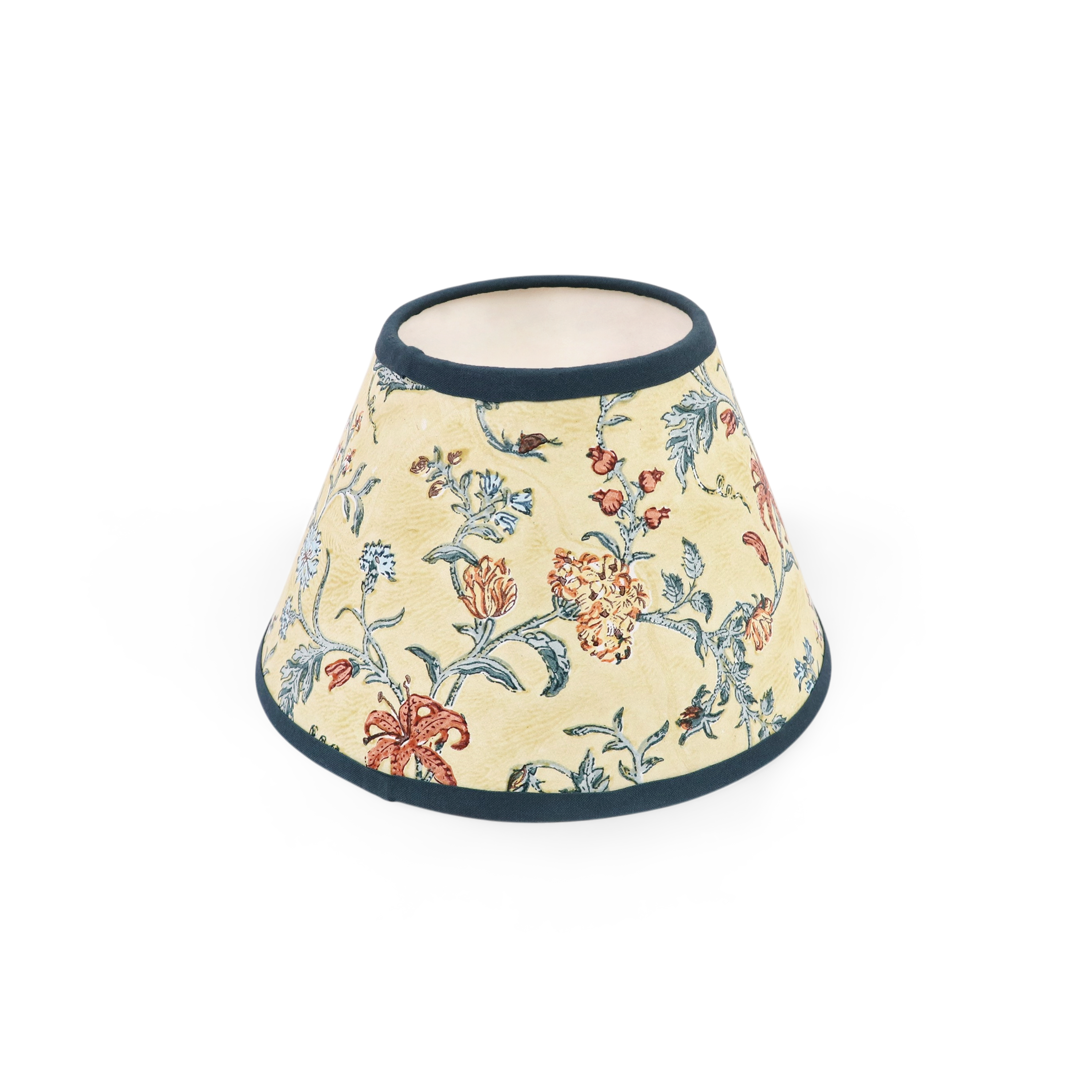 Autumn Meadow – Hand Block Printed Lampshade (6.25” H x 9” W x 4.25” Ø | Uno Fitting)
