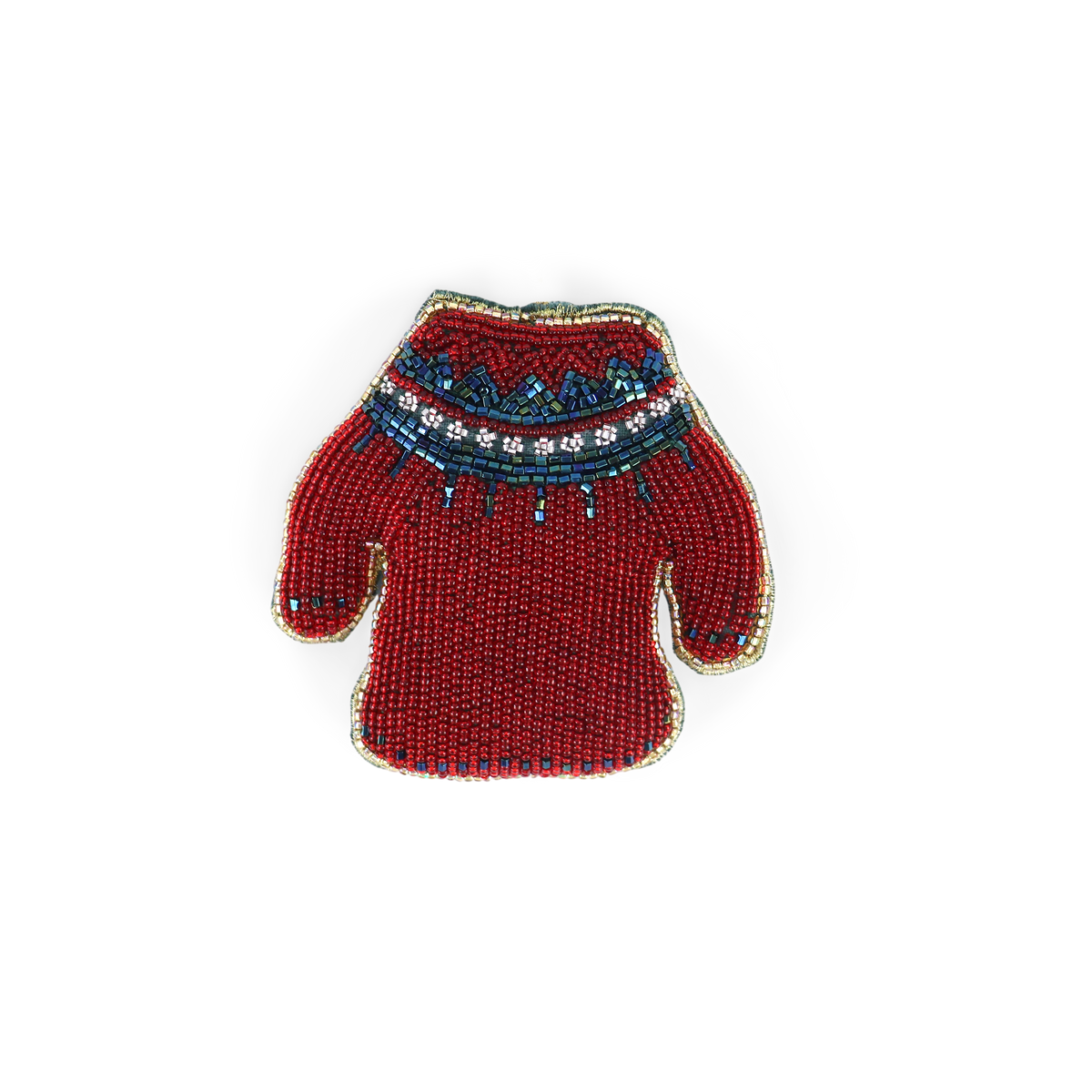 Cozy Sweater – Hand Embroidered Christmas Ornament (4.25" × 4.25")