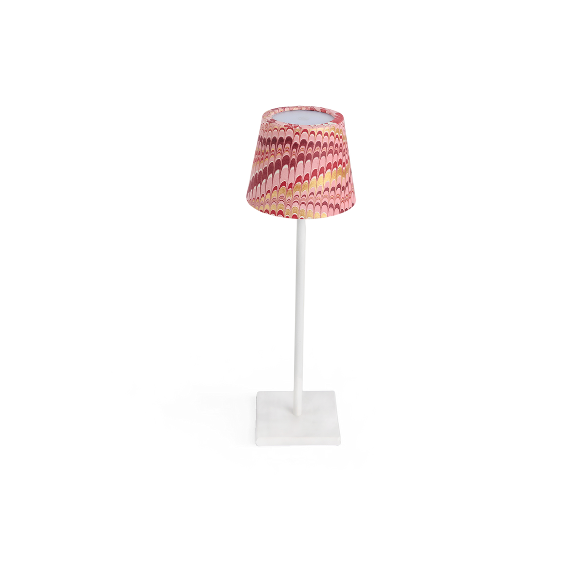 Garnet Red Mountain – Hand Marbled Lampshade Cover (3.75" H x 4.5" W x 3.5" Ø | 100% Recycled Cotton Handmade Paper)