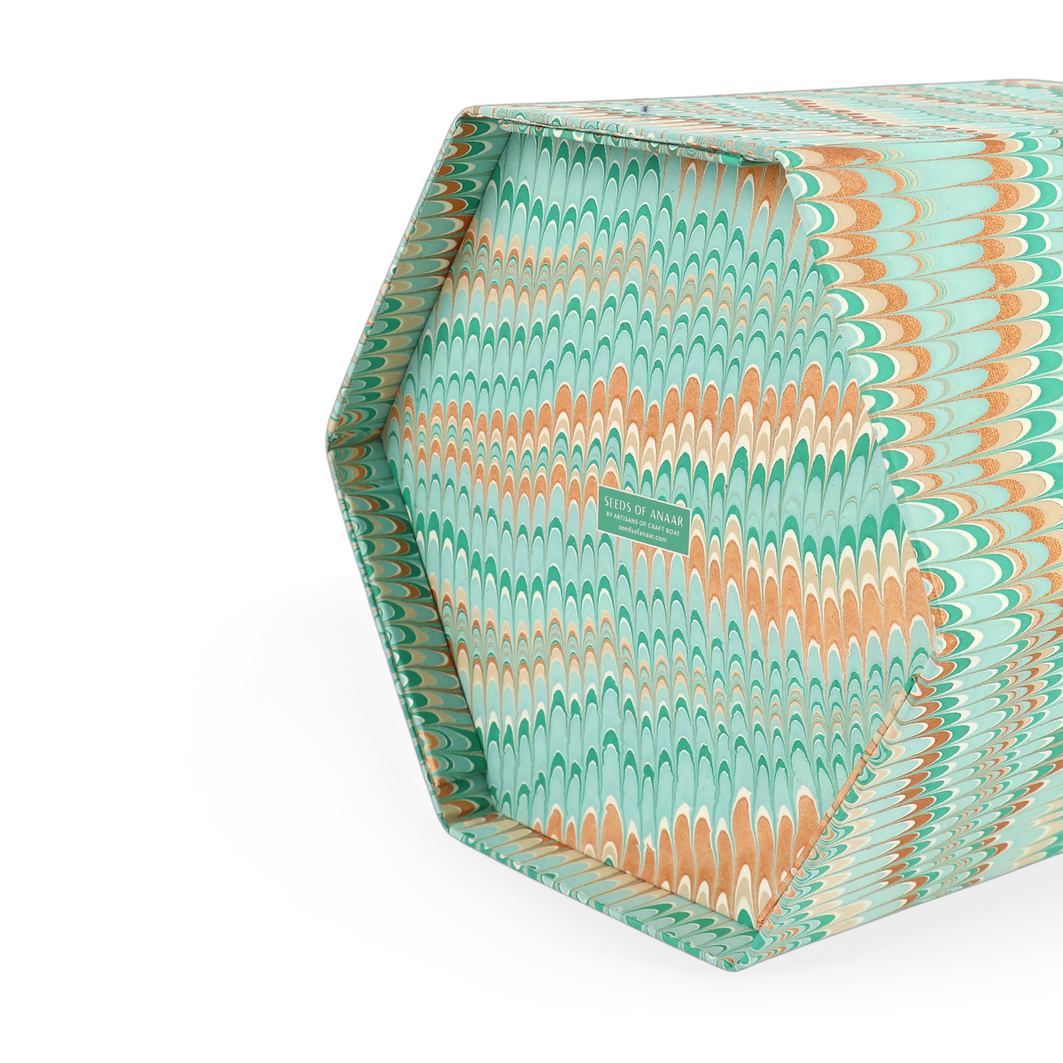 Celadon Green Mountain – Hand Marbled Collapsible Basket (9.5" x 9.5" x 10.5")