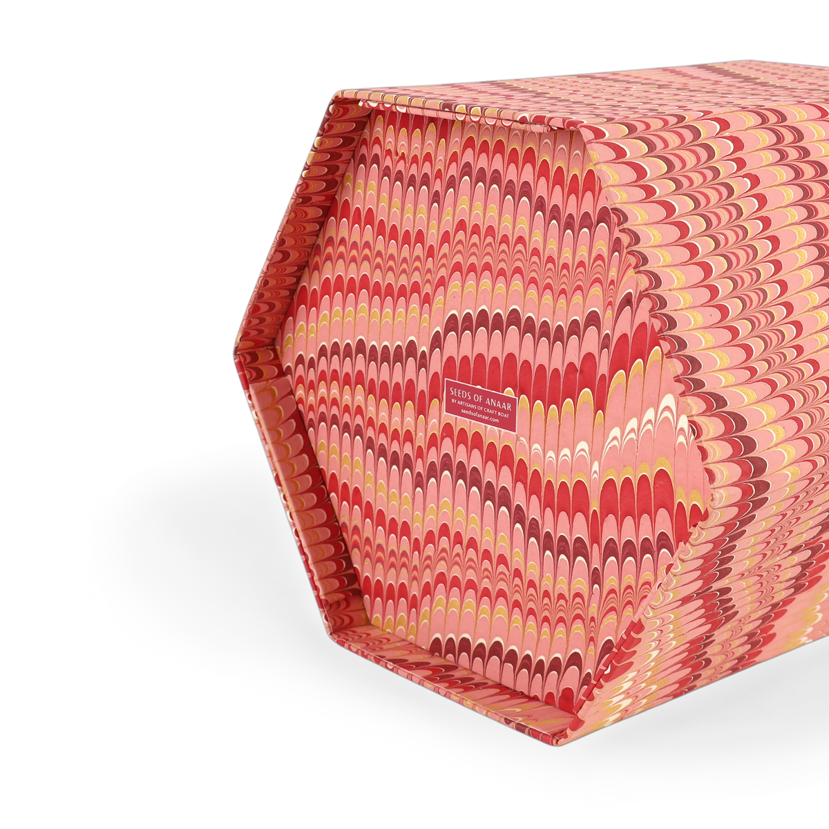 Garnet Red Mountain – Hand Marbled Collapsible Basket (9.5" x 9.5" x 10.5")