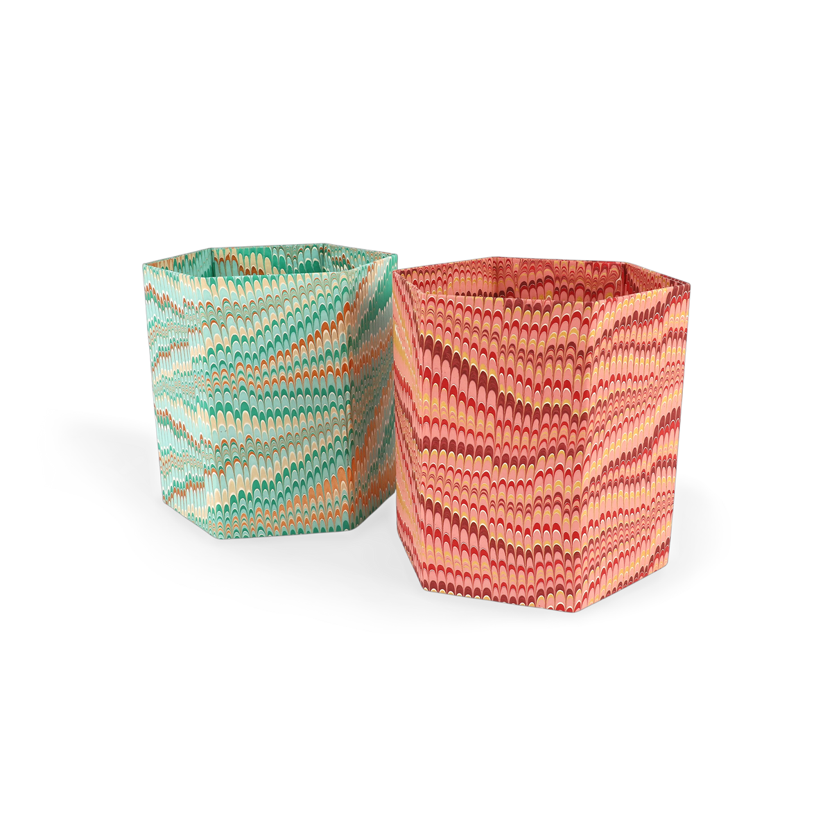Garnet Red Mountain – Hand Marbled Collapsible Basket (9.5" x 9.5" x 10.5")