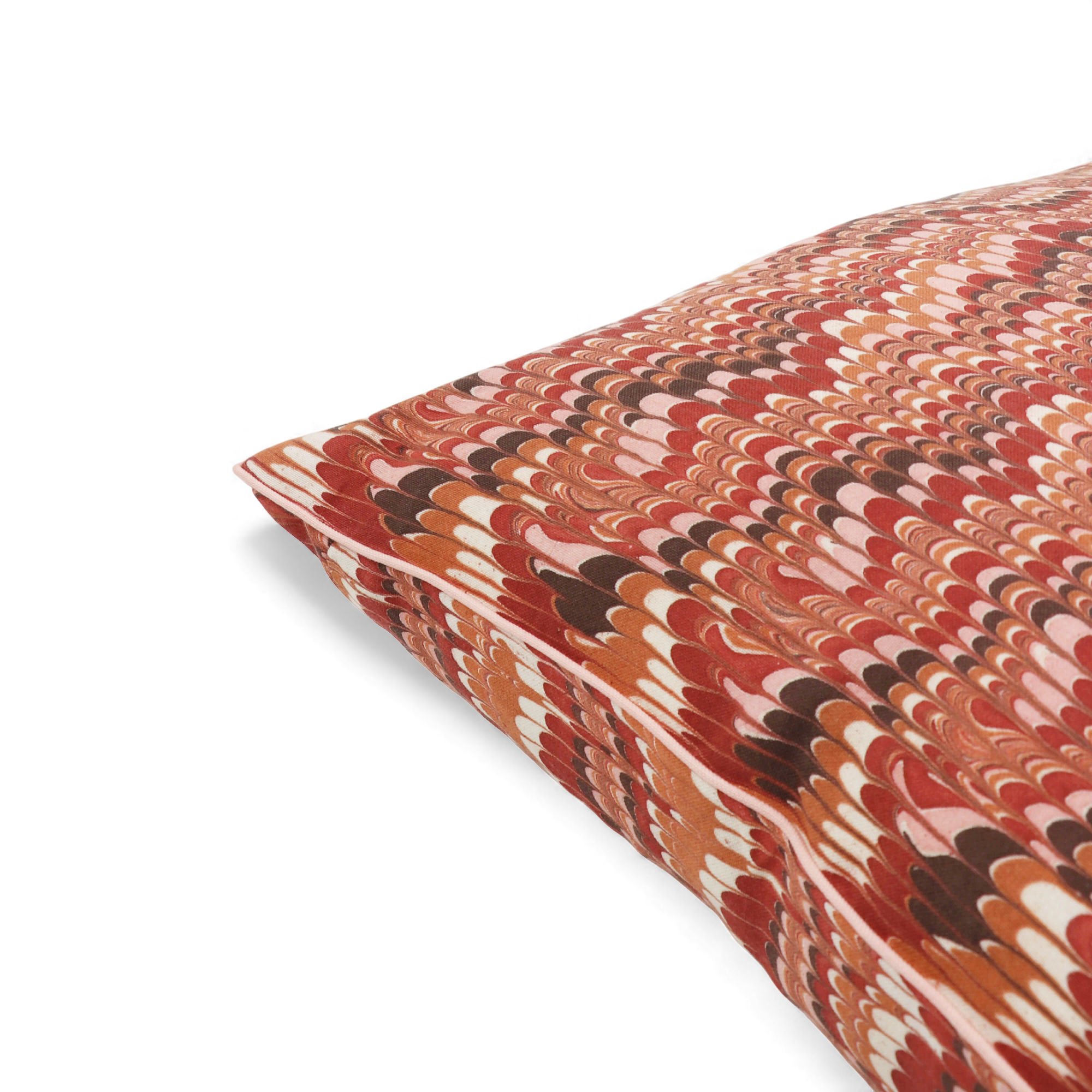 Brick wave – Hand Marbled Cotton Pillow Cover (18" x 18")