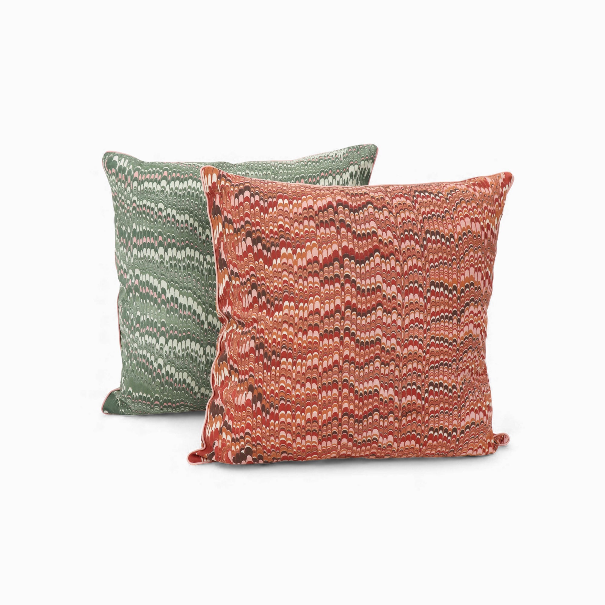 Meadow wave – Hand Marbled Cotton Pillow Cover (18" x 18")