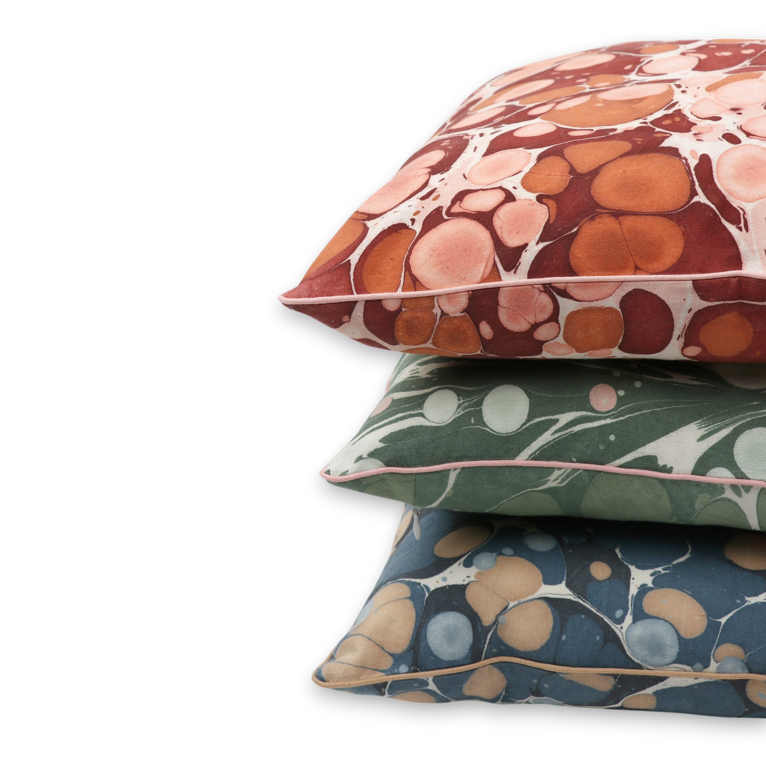 Ink Stone – Hand Marbled Cotton Cushion Cover (18" x 18")