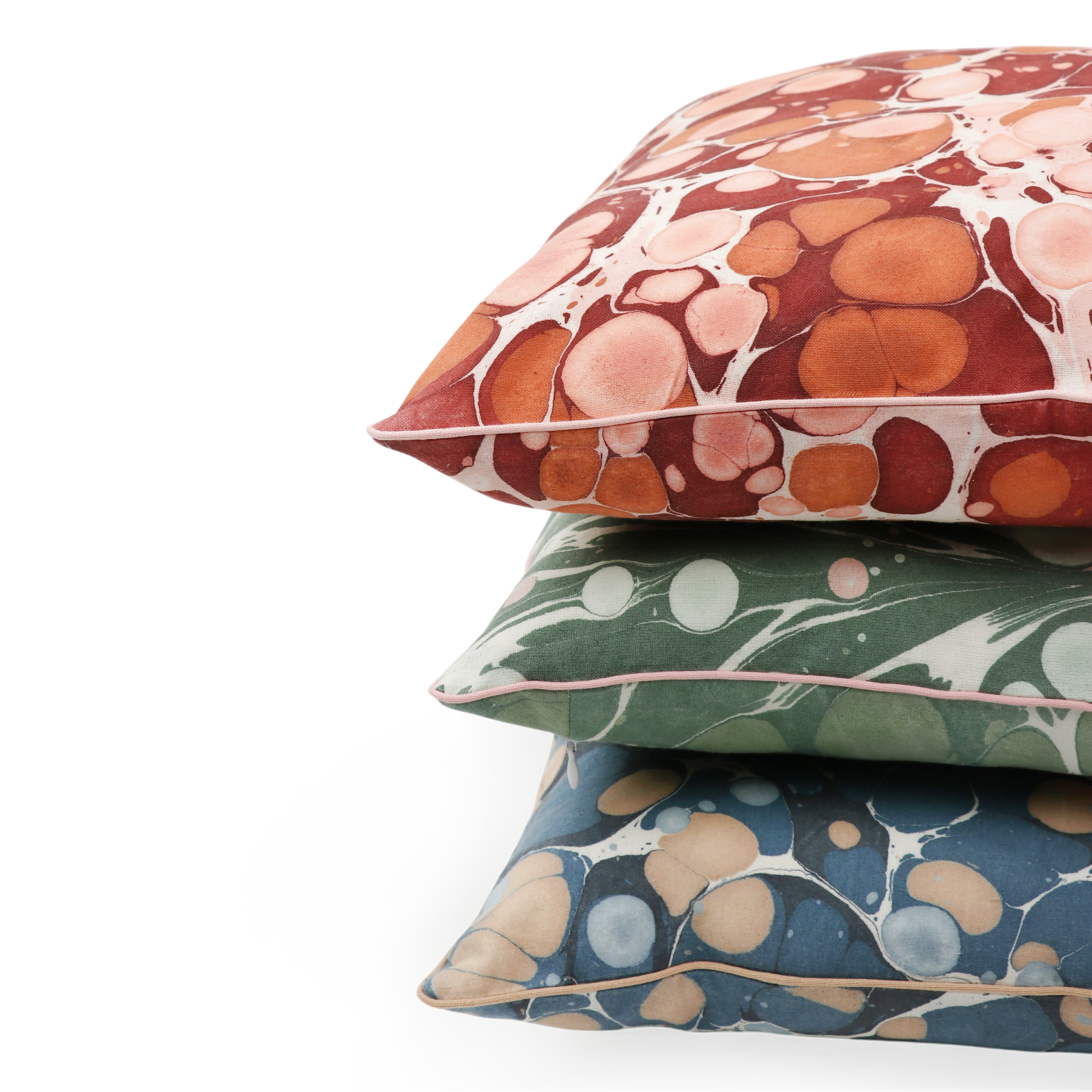 Amber Stone– Hand Marbled Cotton Pillow Cover (18" x 18")