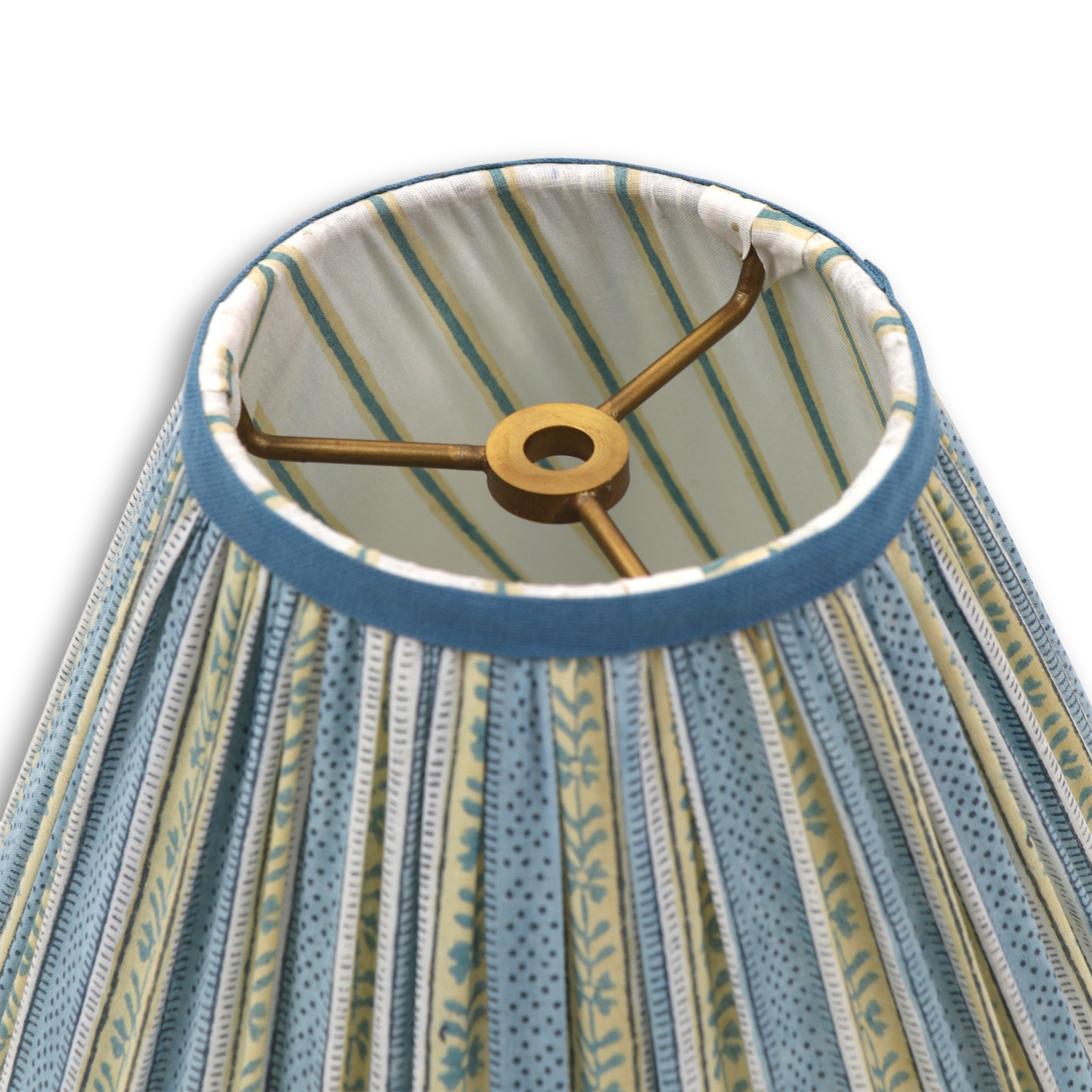 Reva Shade - Hand Block Printed Pleated Lampshade (Spider Fitting | 6.25” H x 9” Ø Base x 4.25” Ø Top)