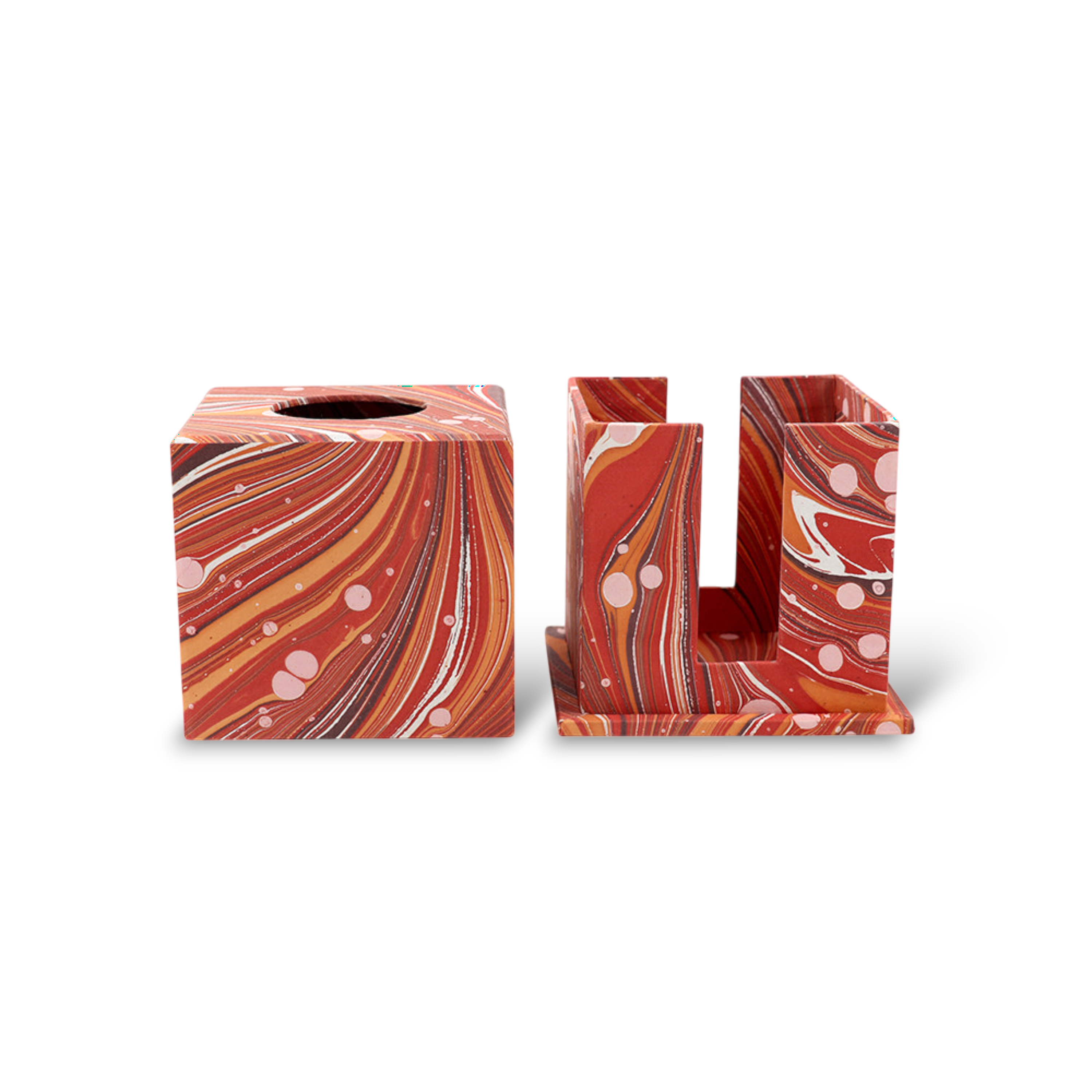 Terracotta Swirl – Tissue Box Cover (5.25” H x 5” W x 5” D)