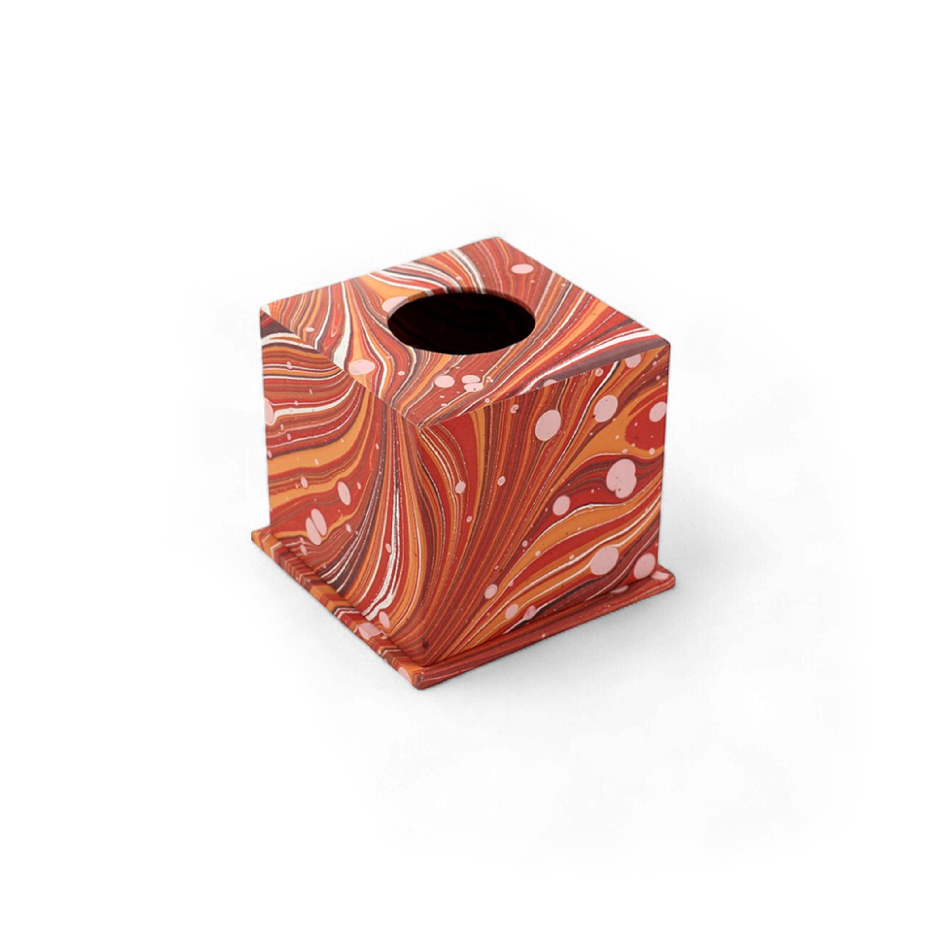 Terracotta Swirl – Tissue Box Cover (5.25” H x 5” W x 5” D)