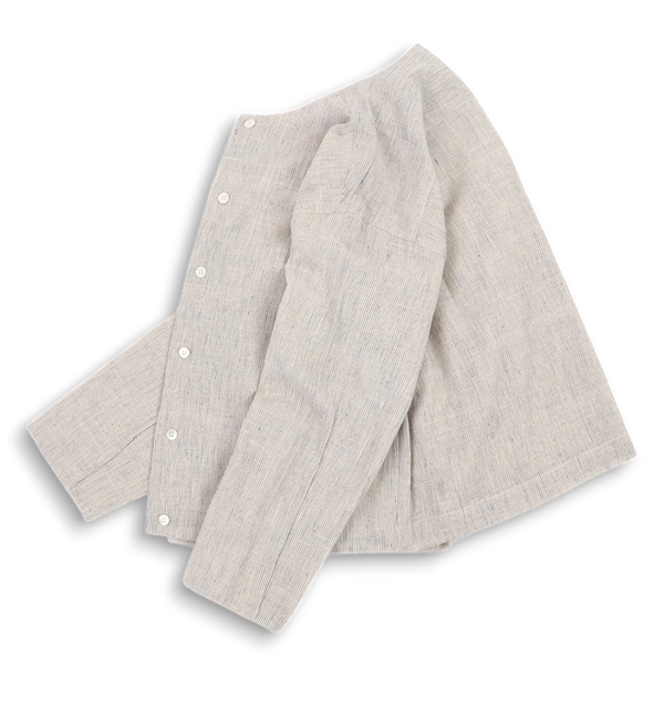 Nama - Kala Cotton Handwoven Shirt in Indigo Pinstripe (Sizes S–L)