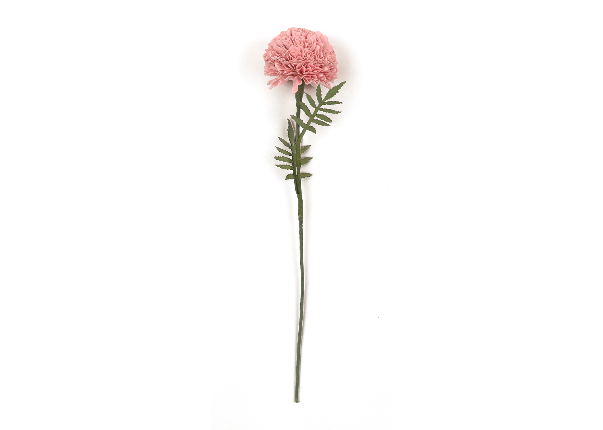 Handmade Paper Marigold – Pink Bloom Stem (Size: 2.5” x 9” | Recycled Cotton Paper)