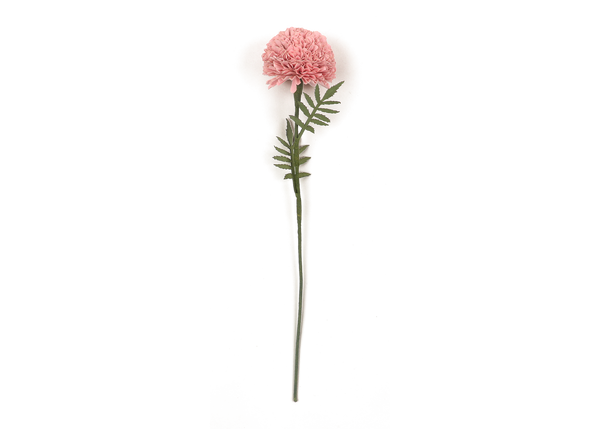 Handmade Paper Marigold – Pink Bloom Stem (Size: 2.5” x 9” | Recycled Cotton Paper)
