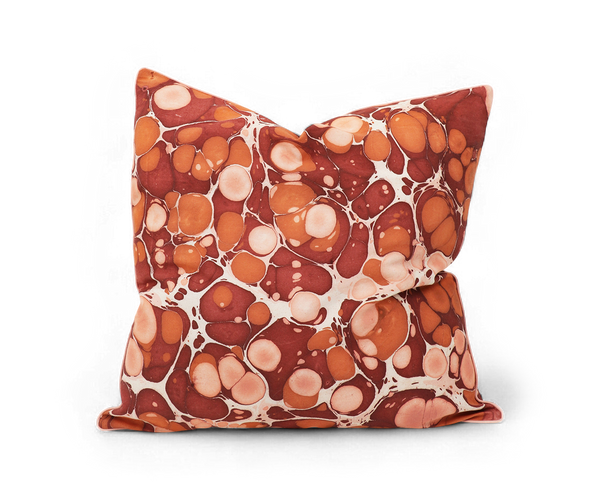 Amber Stone– Hand Marbled Cotton Pillow Cover (18