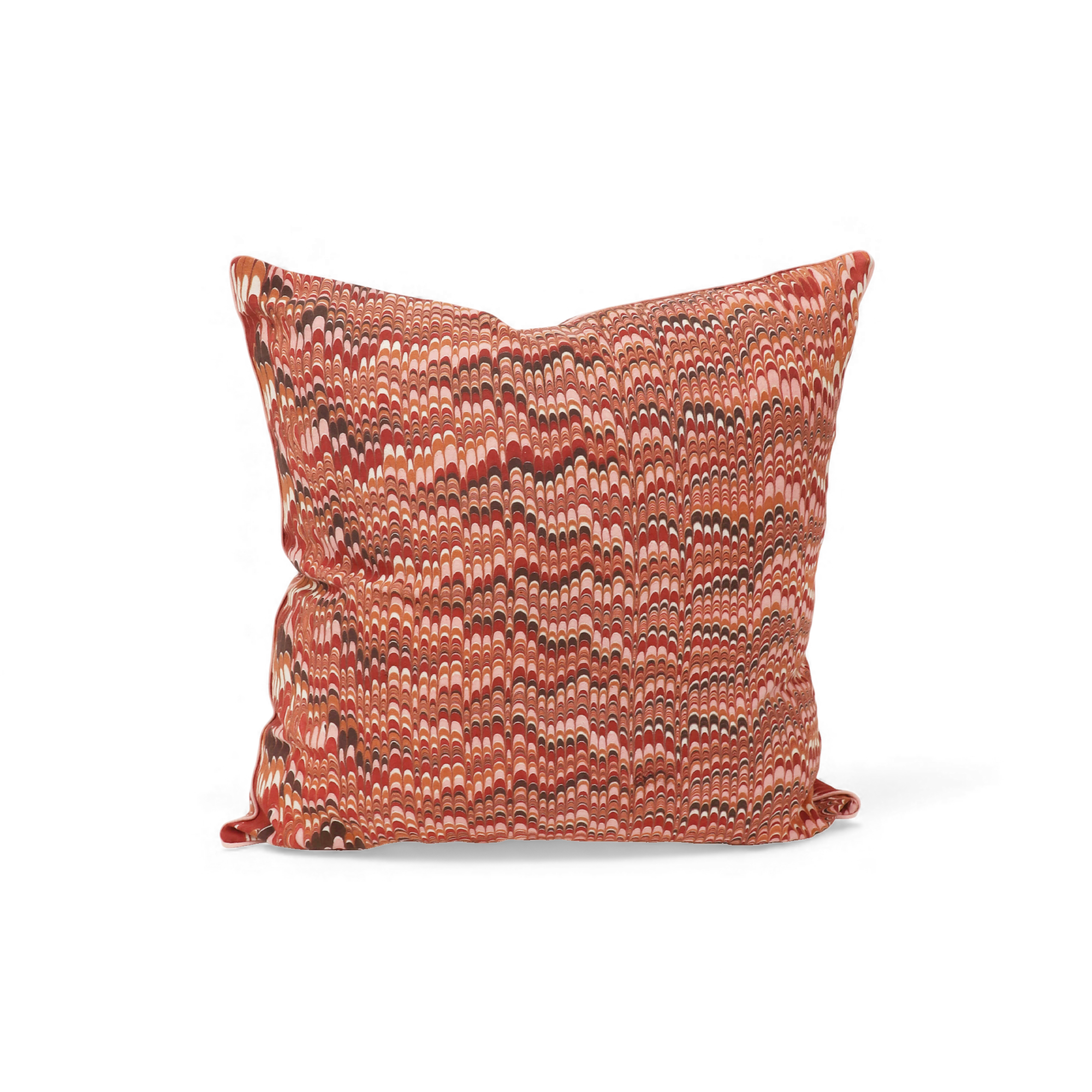 Brick wave – Hand Marbled Cotton Pillow Cover (18" x 18")