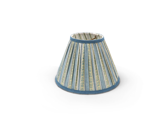 Reva Shade - Hand Block Printed Pleated Lampshade (Spider Fitting | 6.25” H x 9” Ø Base x 4.25” Ø Top)