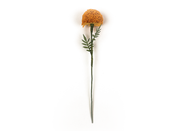 Handmade Paper Marigold – Saffron Bloom Stem (Size: 2.5” x 9” | Recycled Cotton Paper)