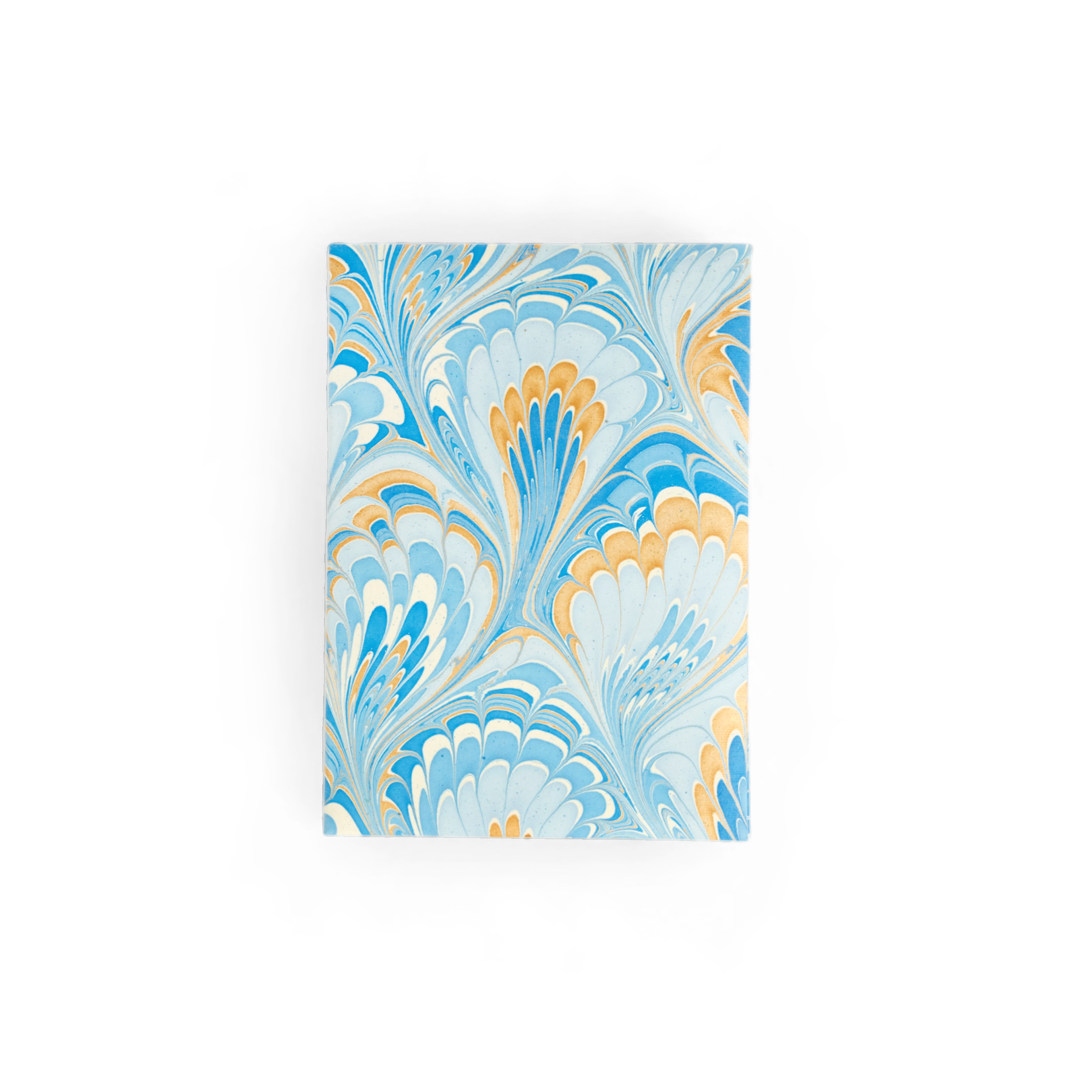 Azure Plume – Hand Marbled Greeting Card Set (6” x 4” | 100% Recycled Cotton Paper)