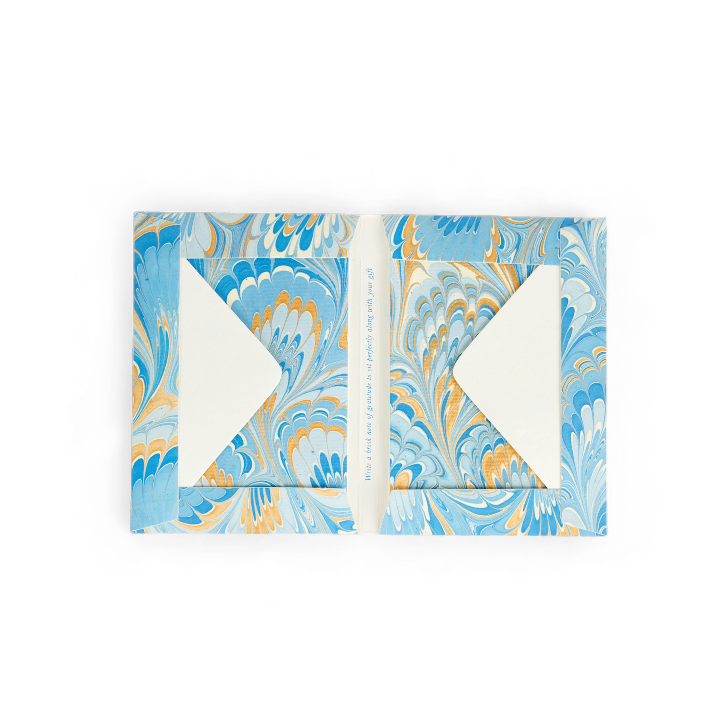 Azure Plume – Hand Marbled Greeting Card Set (6” x 4” | 100% Recycled Cotton Paper)