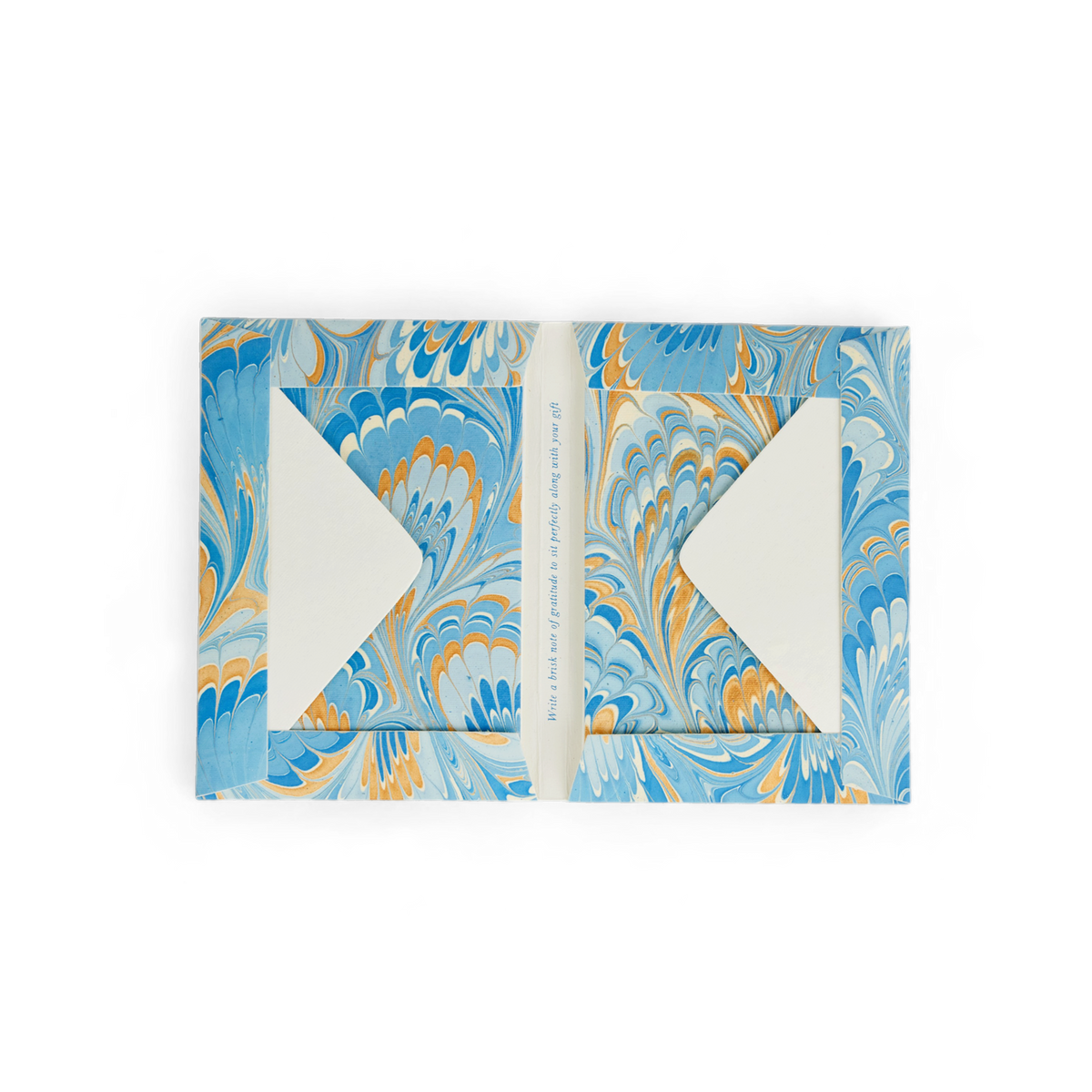 Azure Plume – Hand Marbled Greeting Card Set (6” x 4” | 100% Recycled Cotton Paper)
