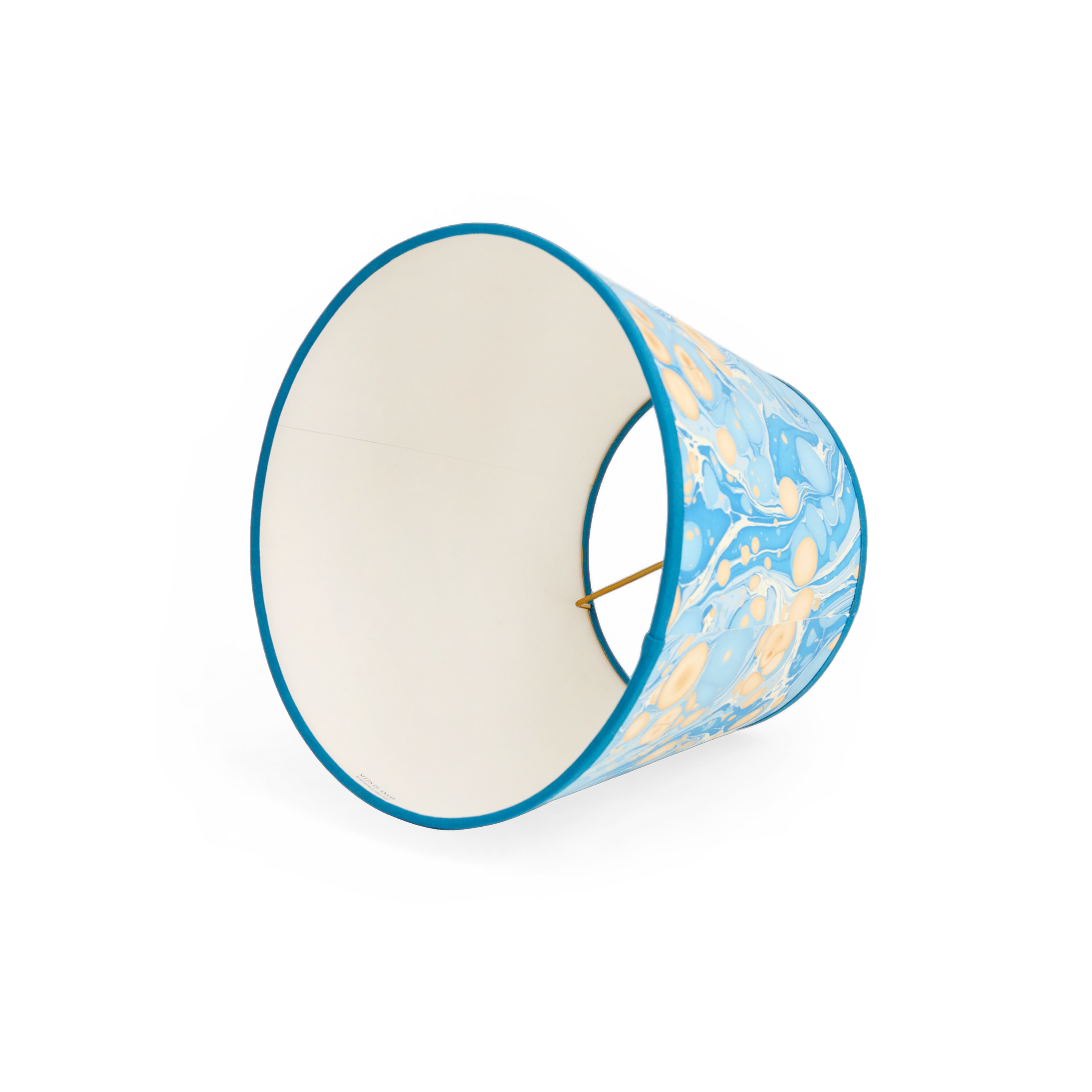 Azure Stone – Hand Marbled Lampshade (9.5” Ø x 14” W x 10.5” H | Spider Fitting)