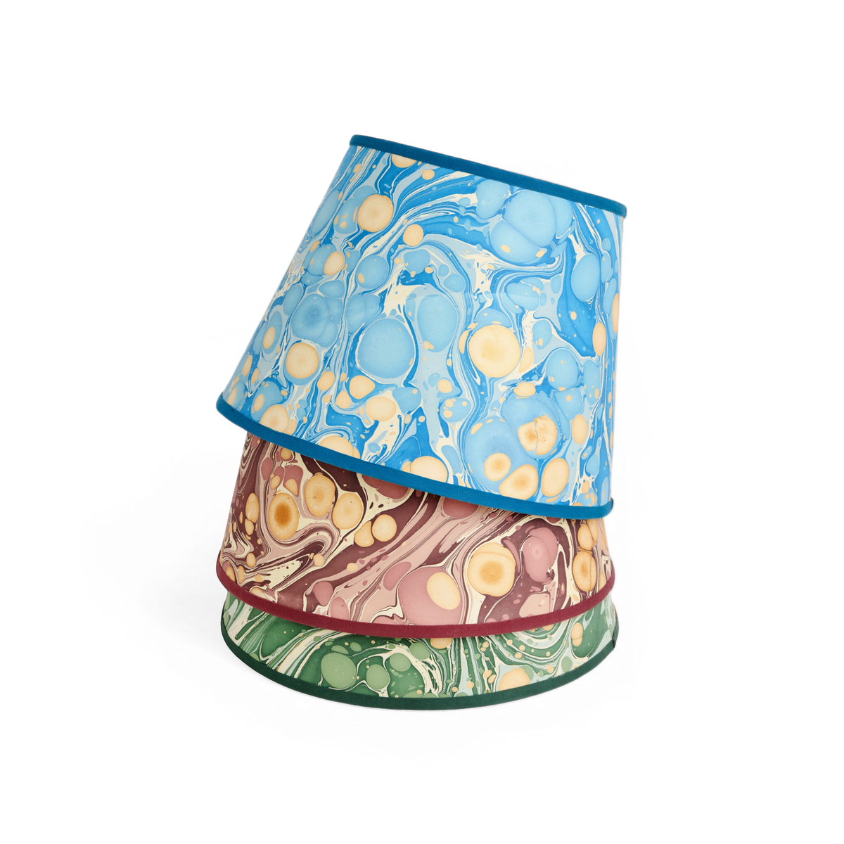 Azure Stone – Hand Marbled Lampshade (9.5” Ø x 14” W x 10.5” H | Spider Fitting)