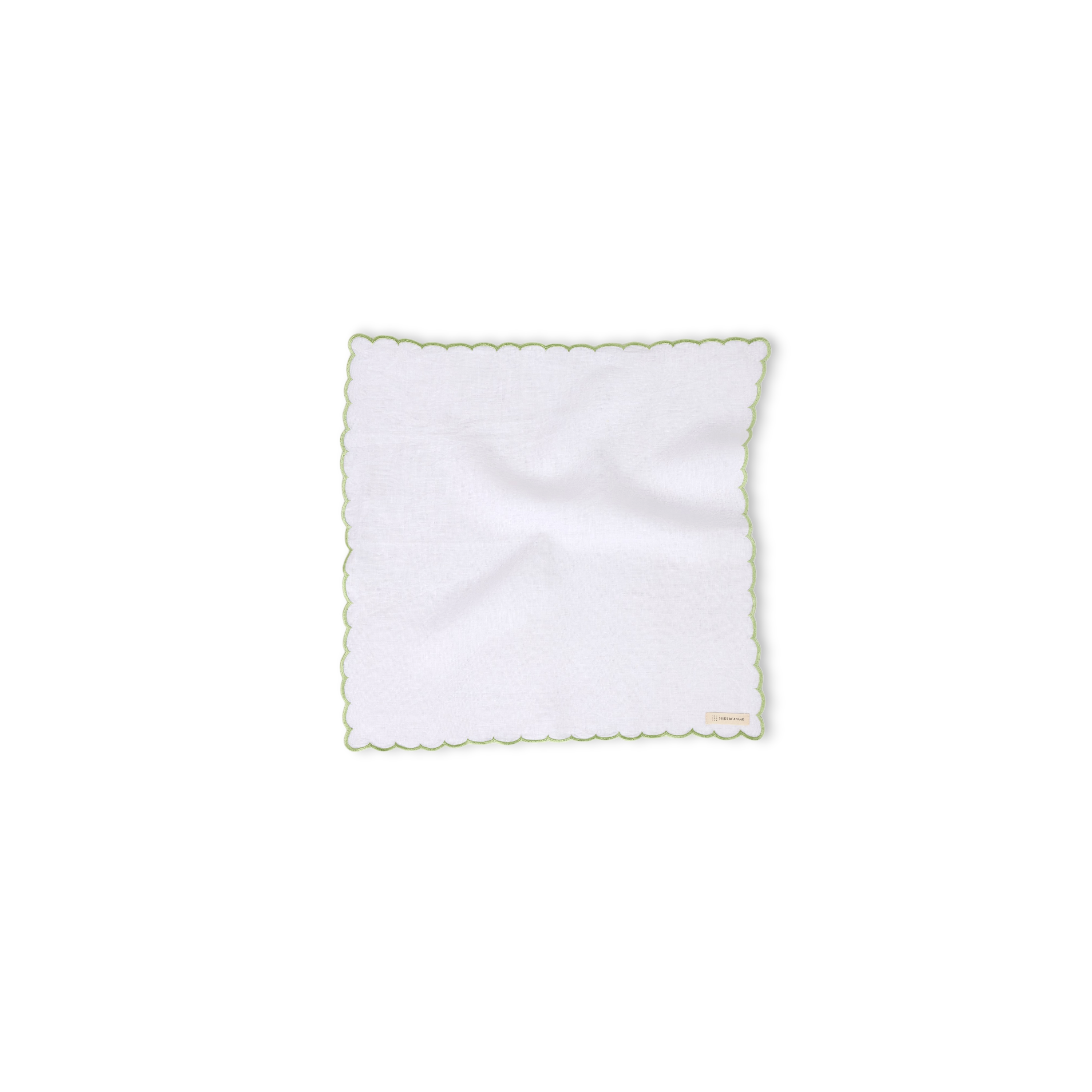 Meadow Edge – Scalloped Linen Napkin (Set of 2 | 18" x 18")