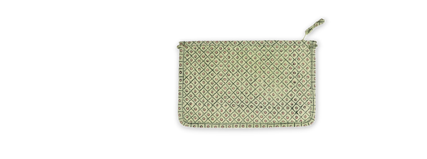 Meadow Grid – Hand Block Printed Quilted Small Purse (6.5” W x 4.5” H | 100% Cotton)