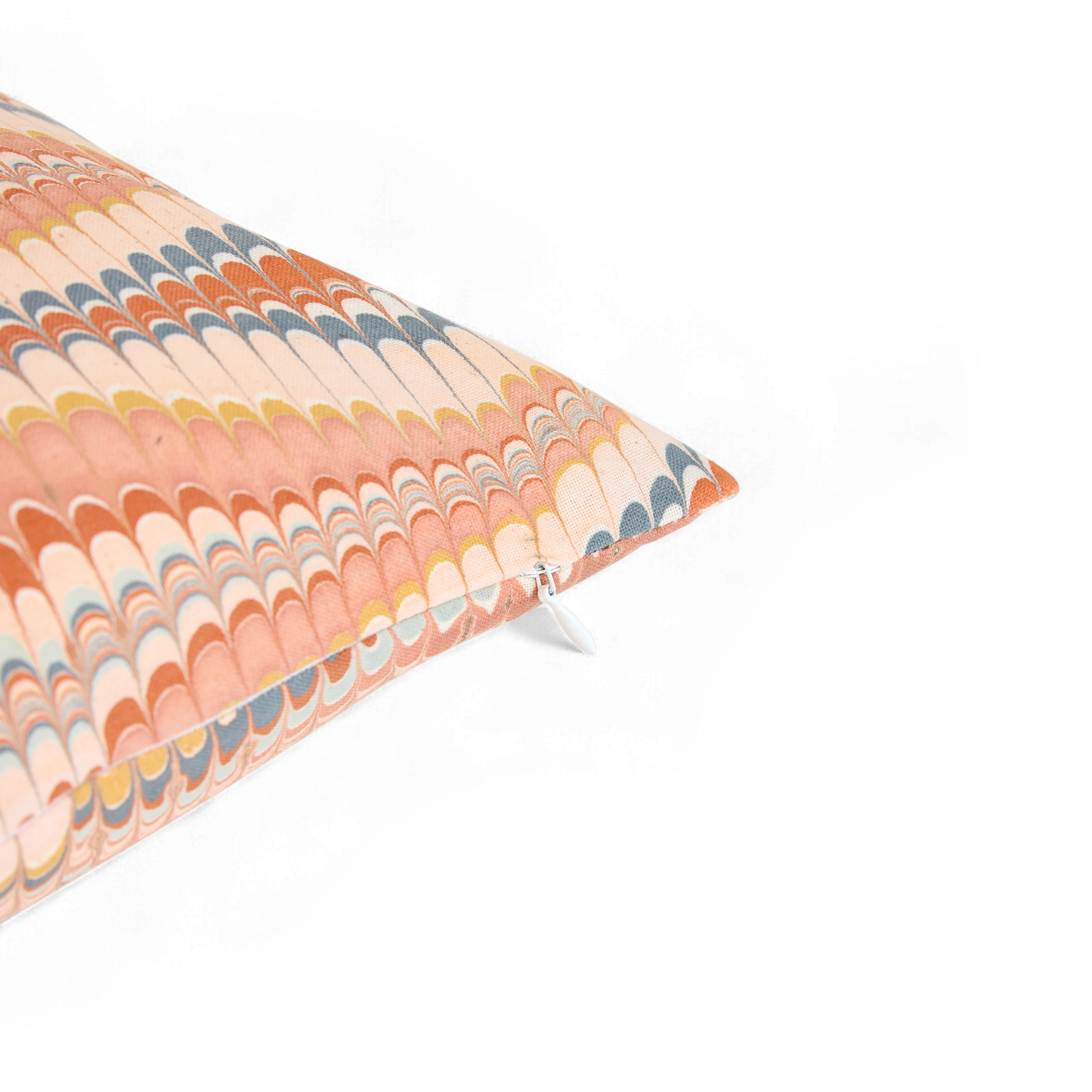 Sunwave – Hand Marbled Cotton Pillow Cover (18" x 18")