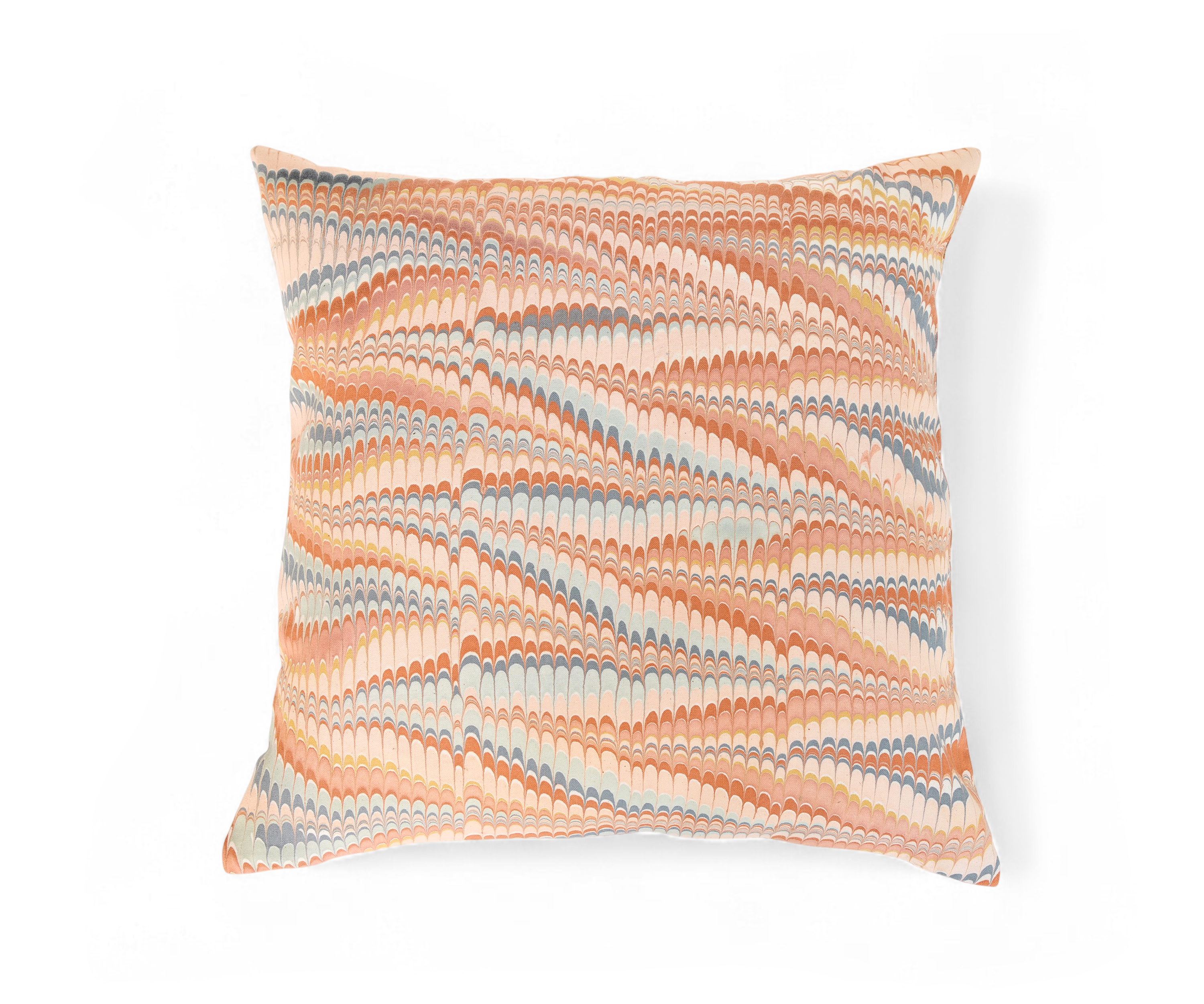 Sunwave – Hand Marbled Cotton Pillow Cover (18" x 18")