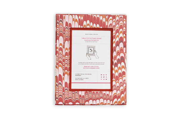 Sunset Marble – Hand Marbled Tabletop Picture Frame (7.25