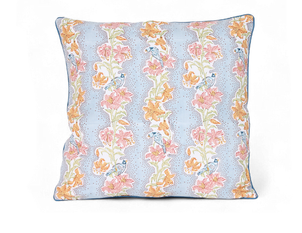 Sky Garden – Hand Block Printed Linen Pillow Cover (20