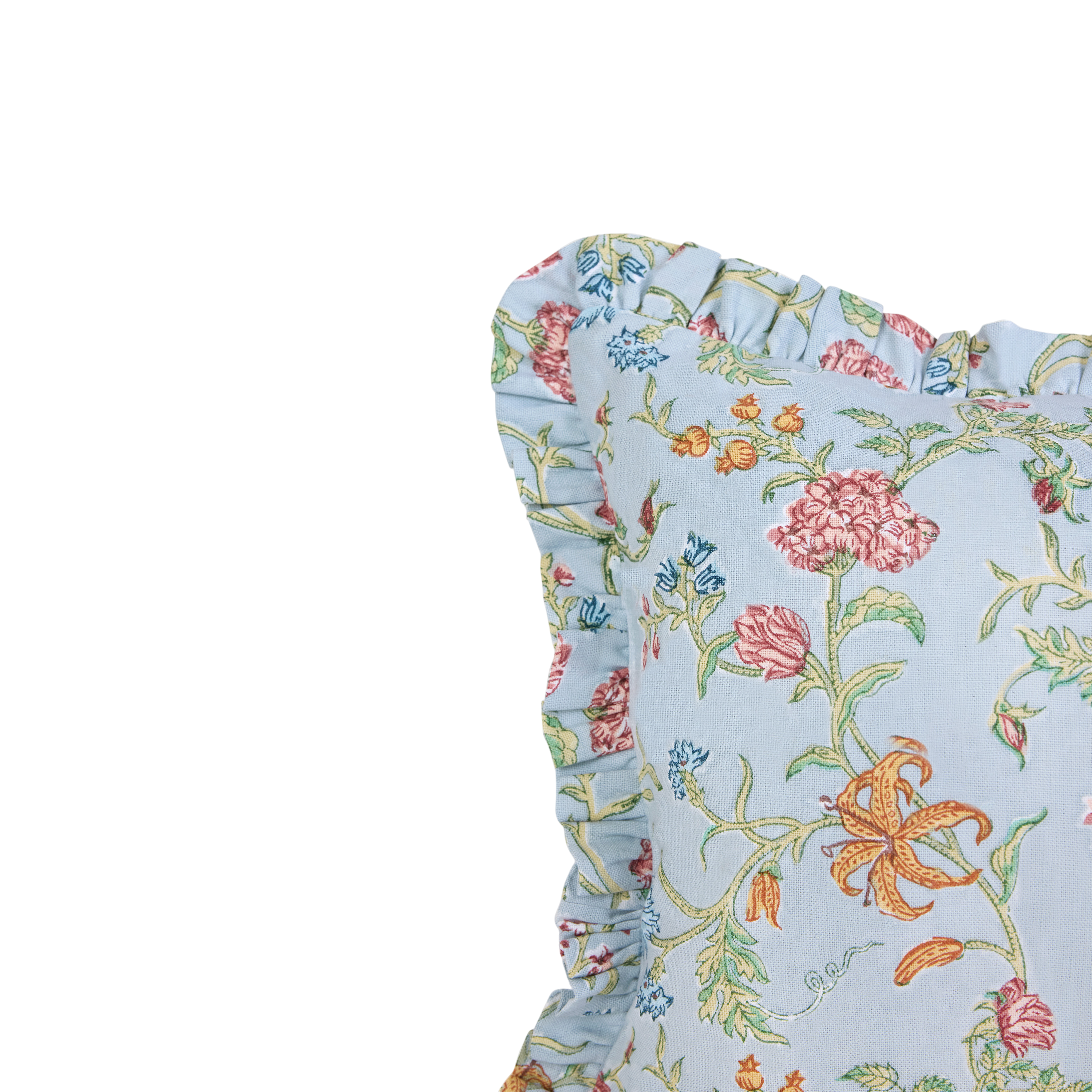 Neel Bagh – Hand Block Printed Linen Pillow Cover (12" x 16")