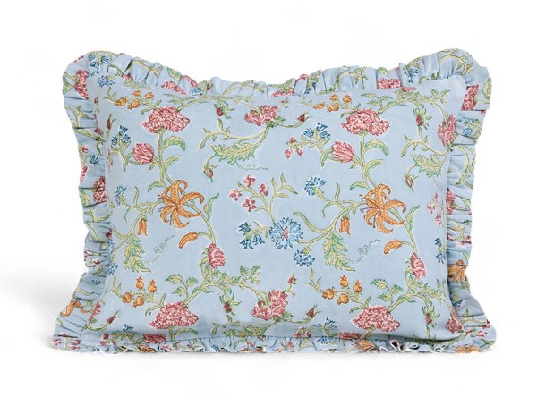 Neel Bagh – Hand Block Printed Linen Pillow Cover (12