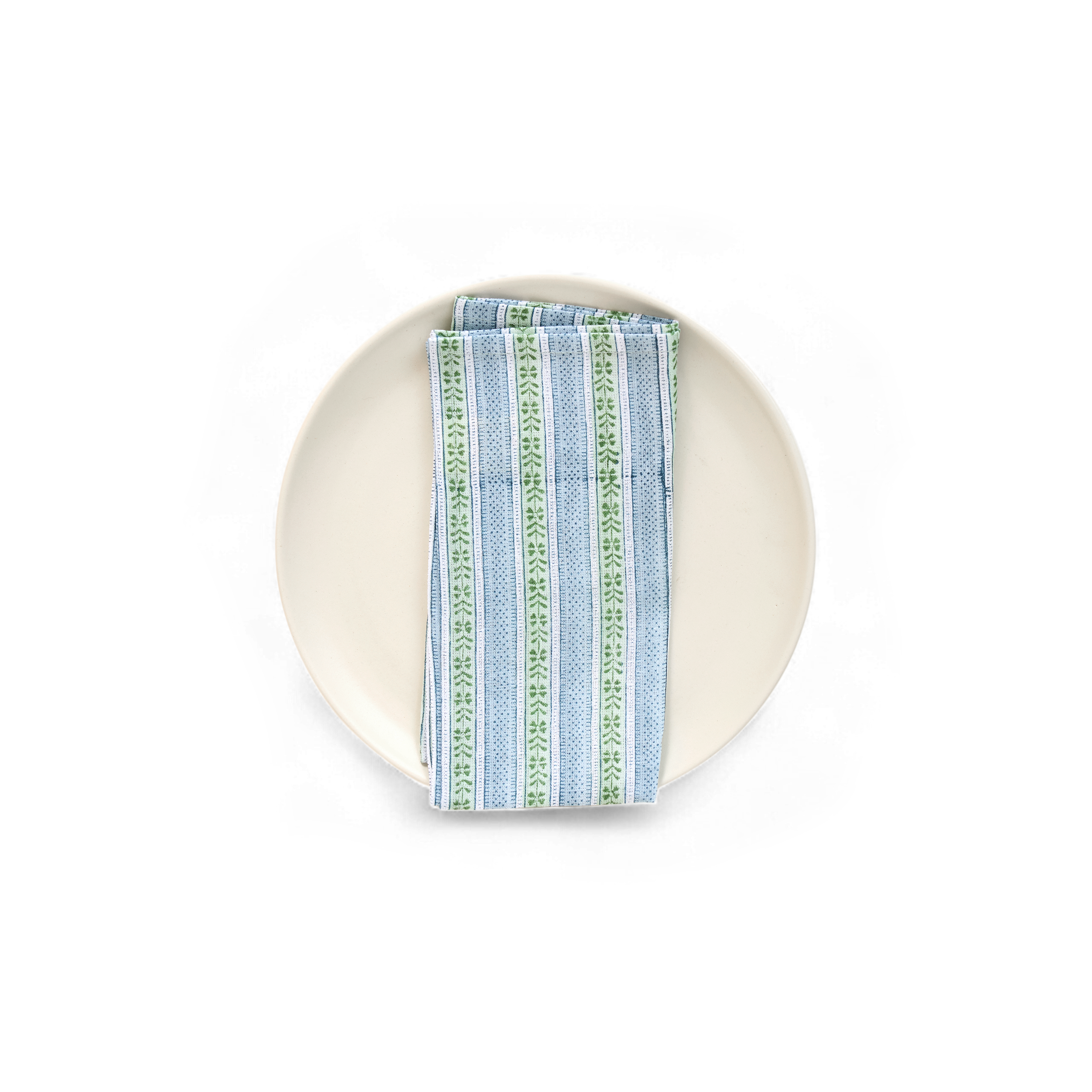 Sky Trail – Hand Block Printed Linen Napkin (Set of 2) (18" x 18")