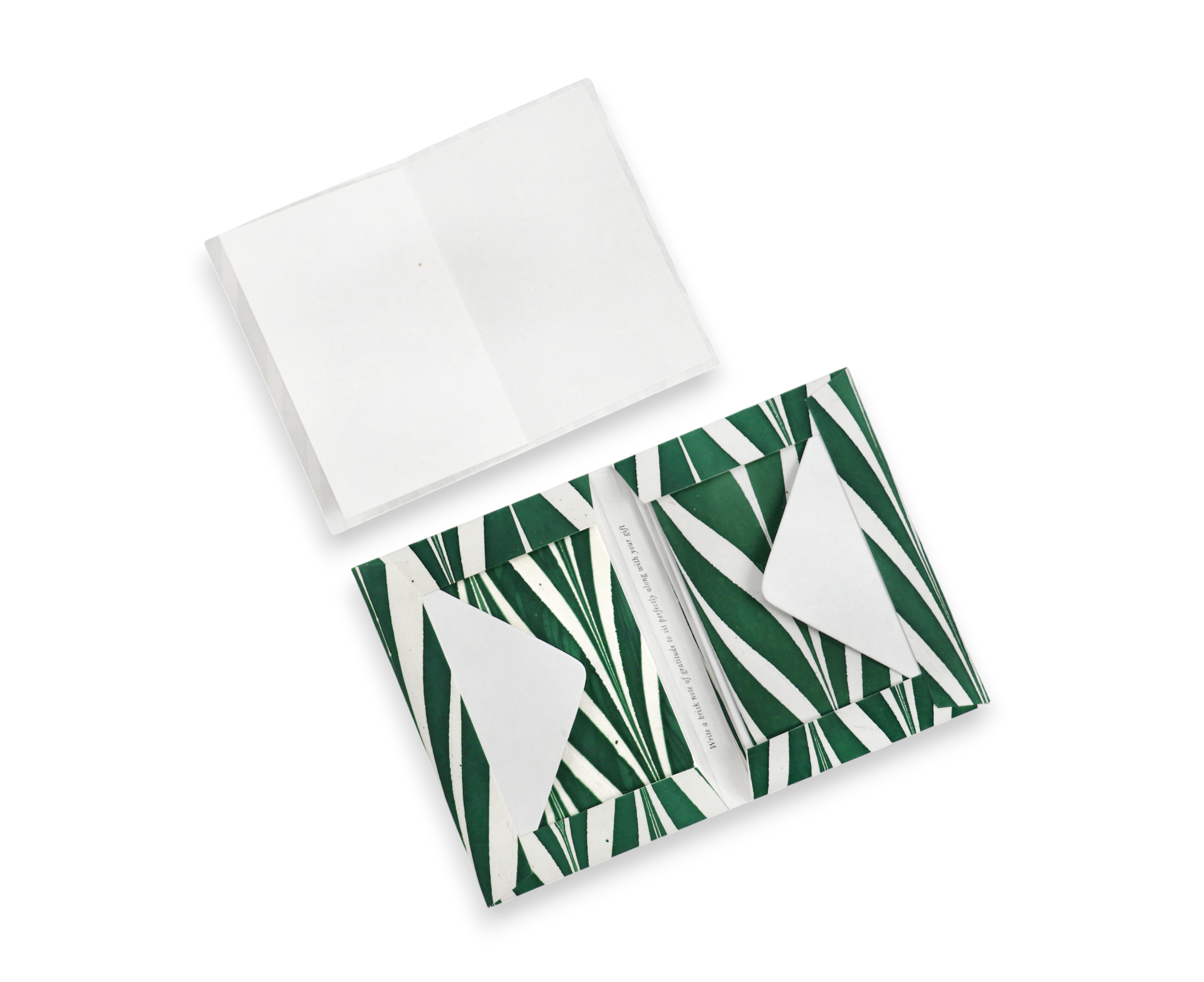 Palm Wave – Hand Marbled Greeting Card Set (6” x 4” | 100% Recycled Cotton Paper)