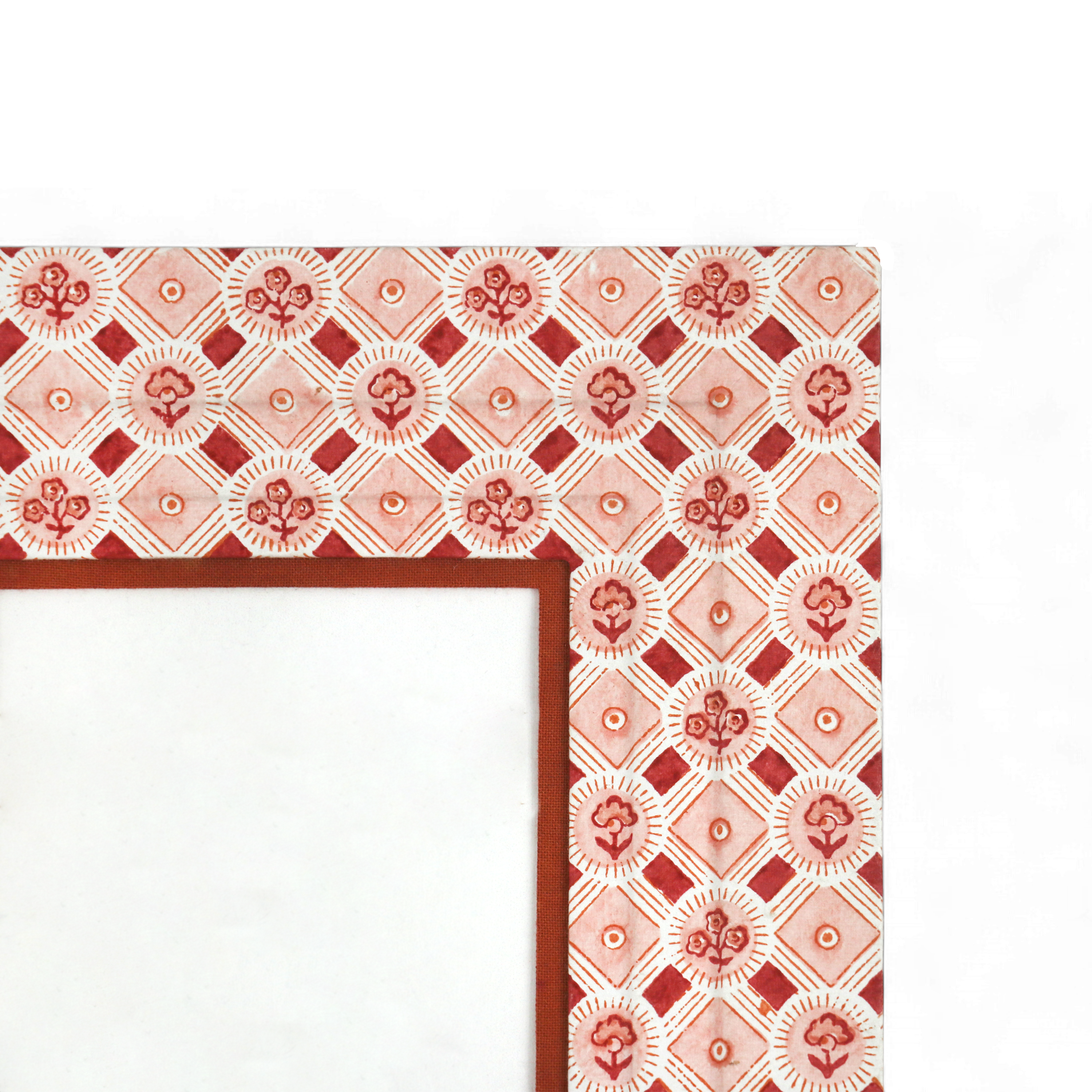 Noor Blush – Hand Block Printed Wall Picture Frame (12" x 10", fits 7" x 5" photo)