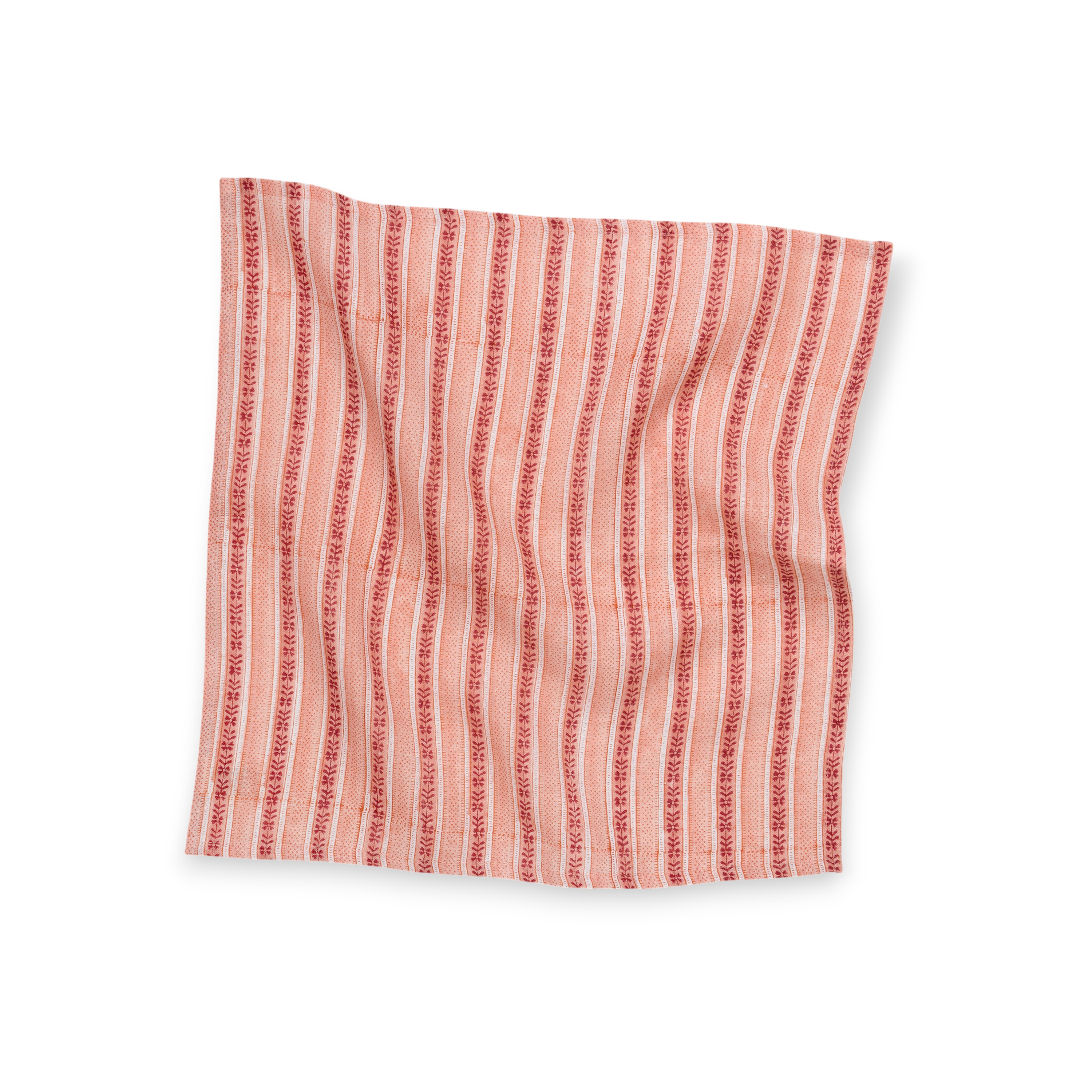 Blush Trail – Hand Block Printed Linen Napkin (Set of 2) (18" x 18")