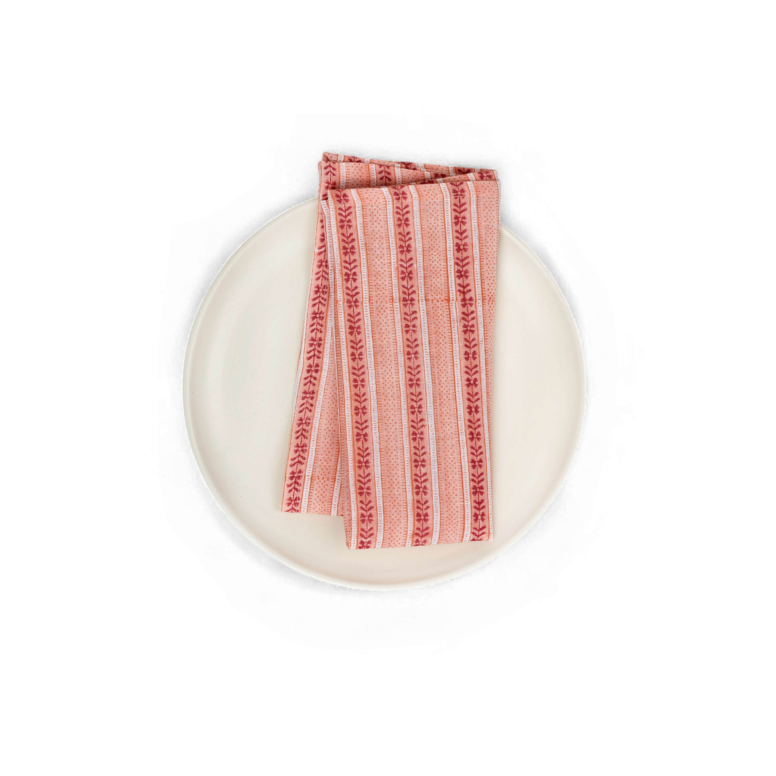 Blush Trail – Hand Block Printed Linen Napkin (Set of 2) (18" x 18")