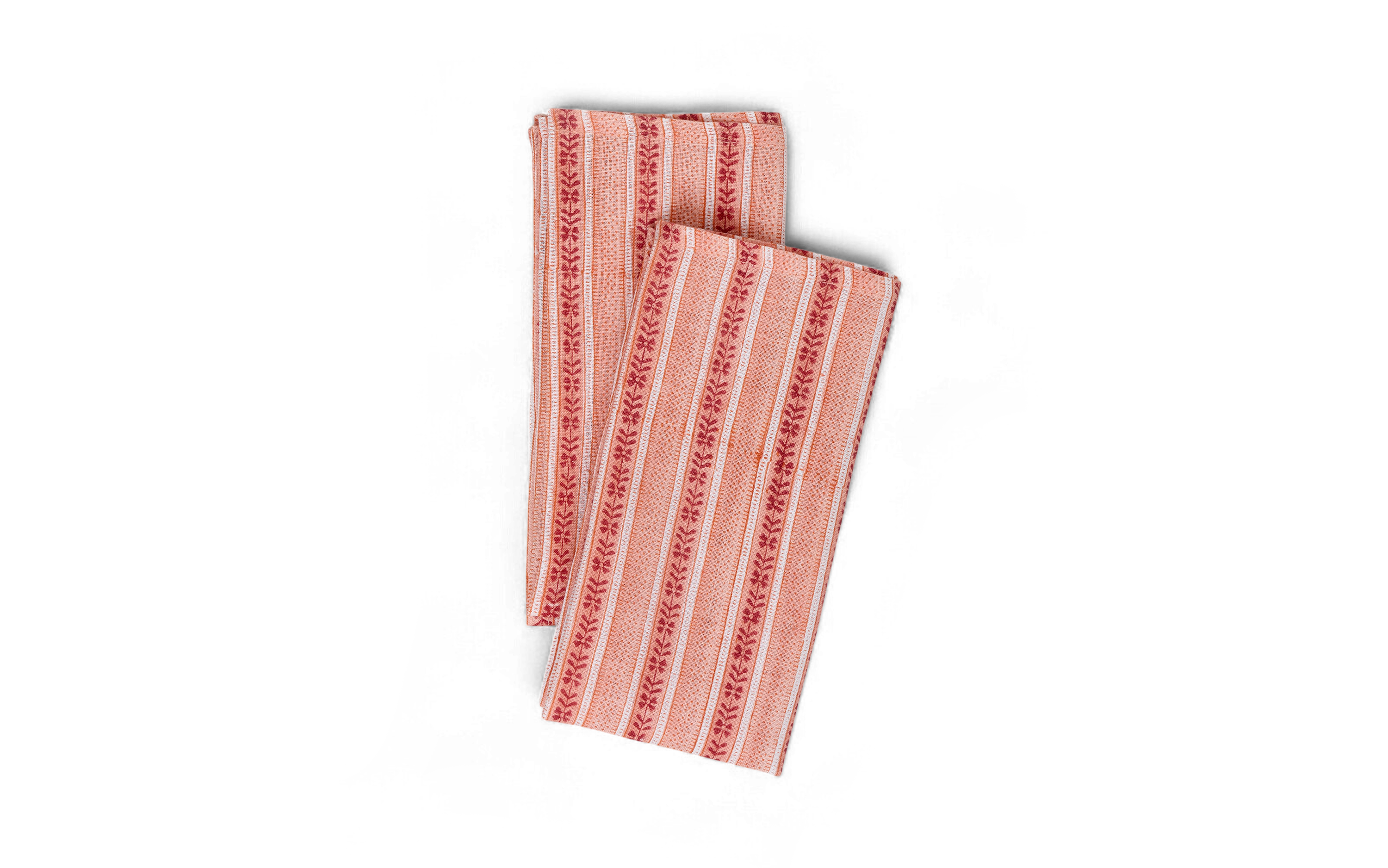 Blush Trail – Hand Block Printed Linen Napkin (Set of 2) (18" x 18")