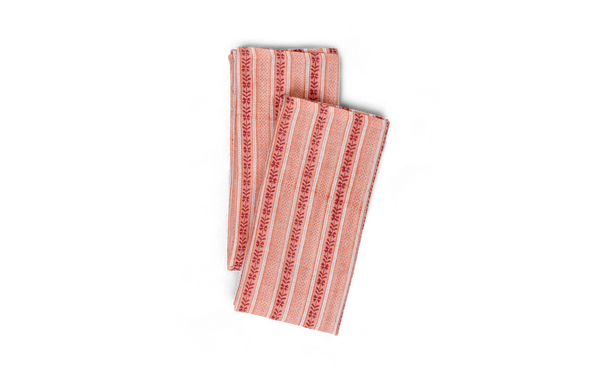 Blush Trail – Hand Block Printed Linen Napkin (Set of 2) (18