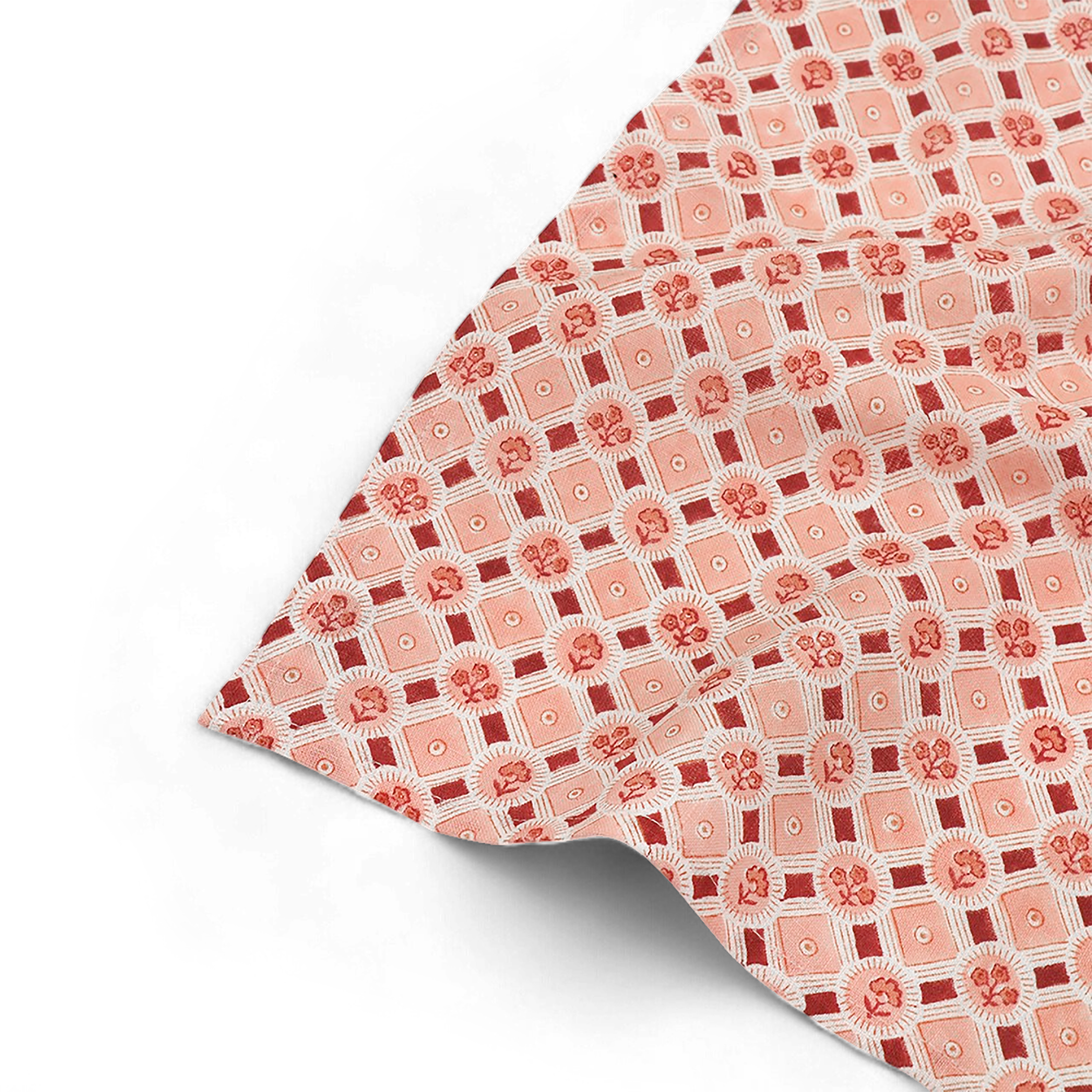 Noor Blush – Hand Block Printed Linen Napkin (Set of 2) (18" x 18")