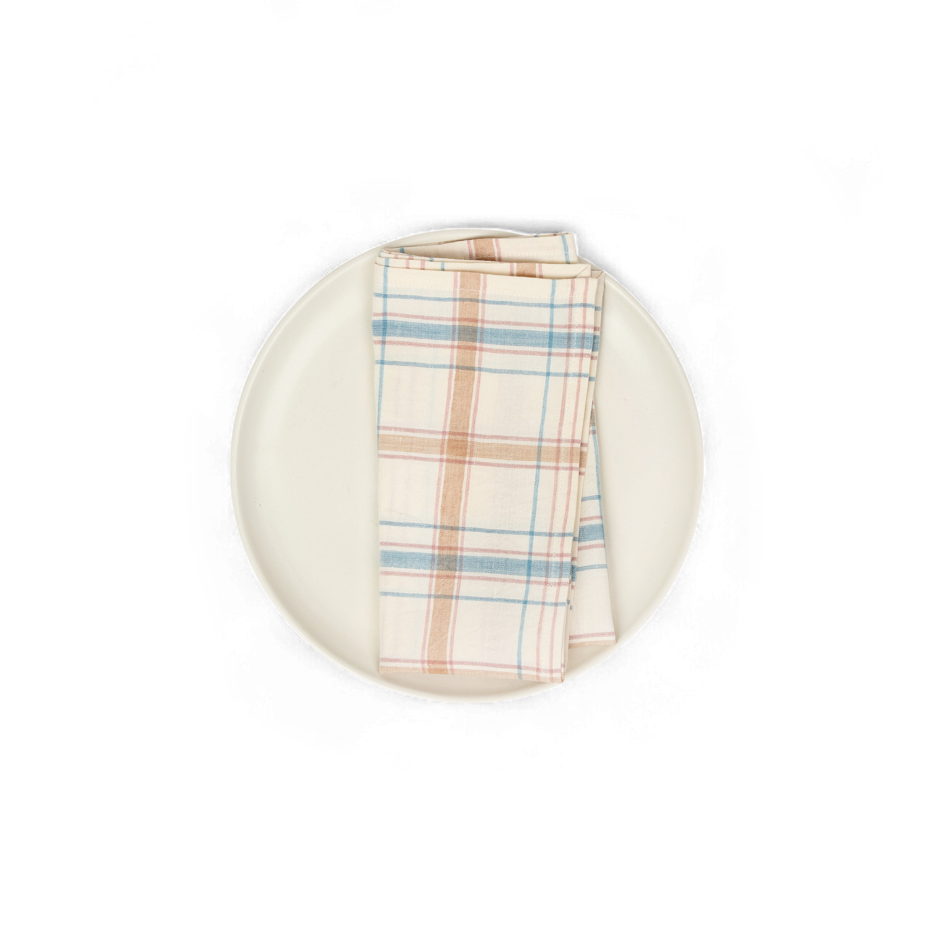 Autumn Check – Handwoven Cotton Napkin (Set of 2) (18" x 18")