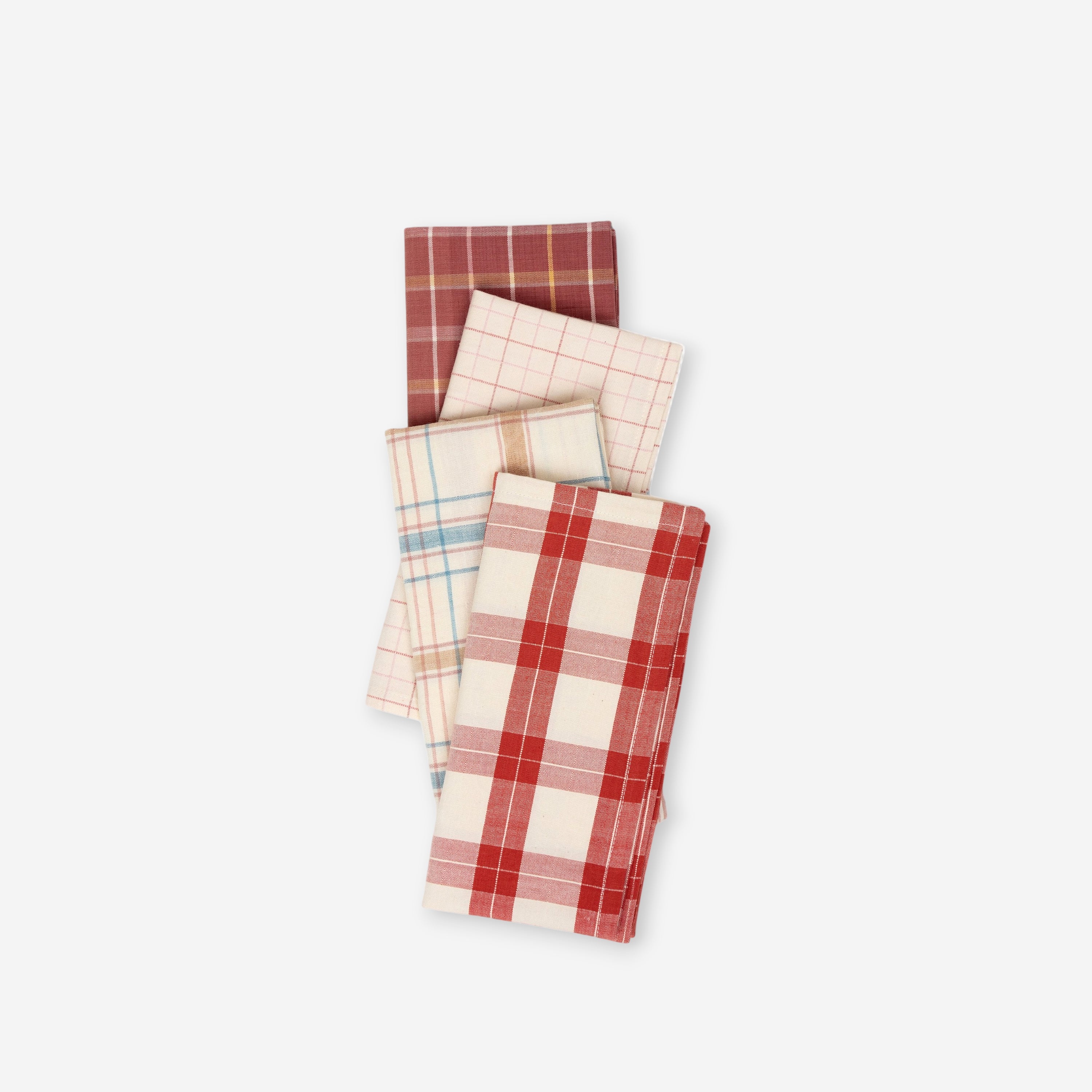 Autumn Check – Handwoven Cotton Napkin (Set of 2) (18" x 18")