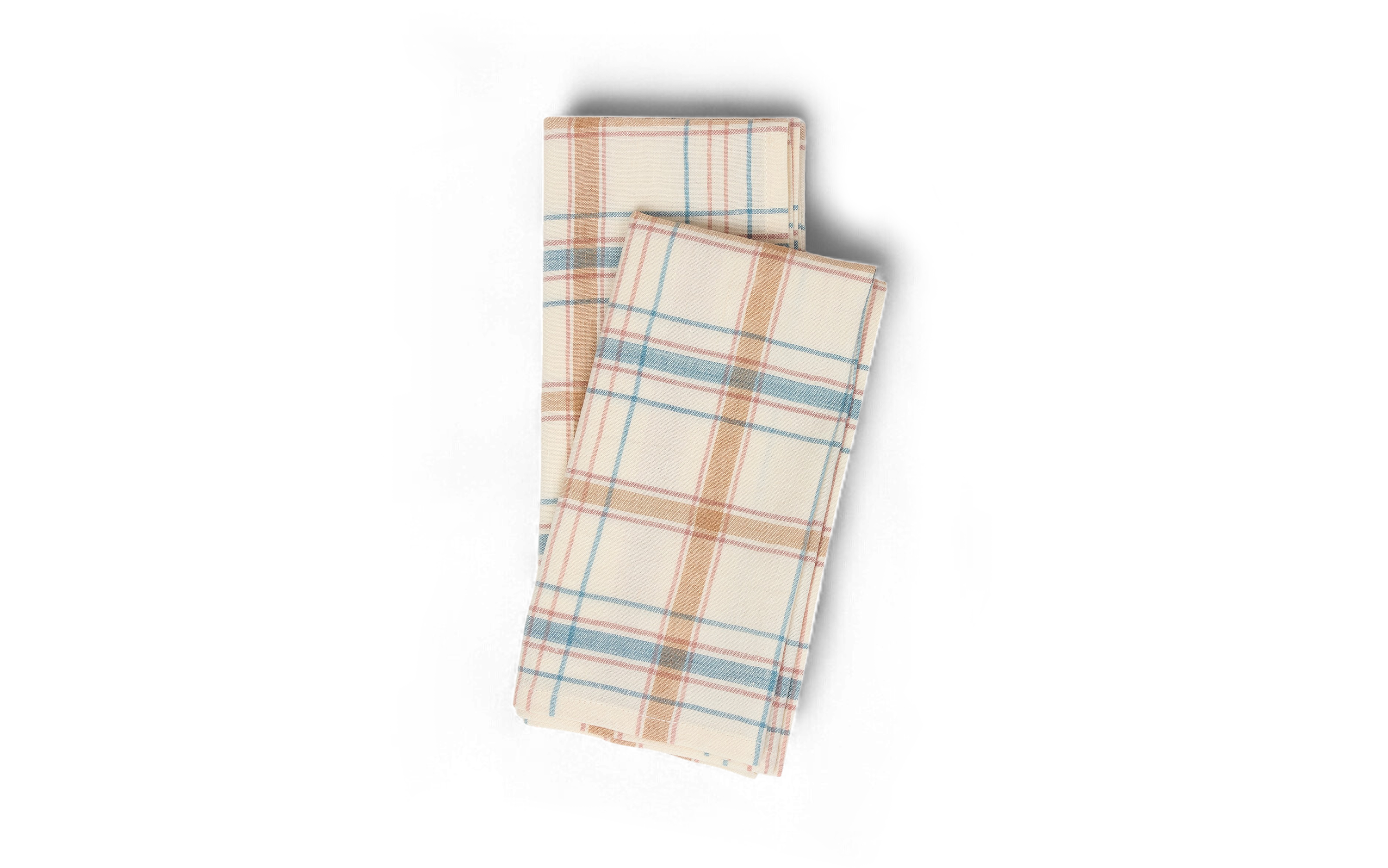 Autumn Check – Handwoven Cotton Napkin (Set of 2) (18" x 18")