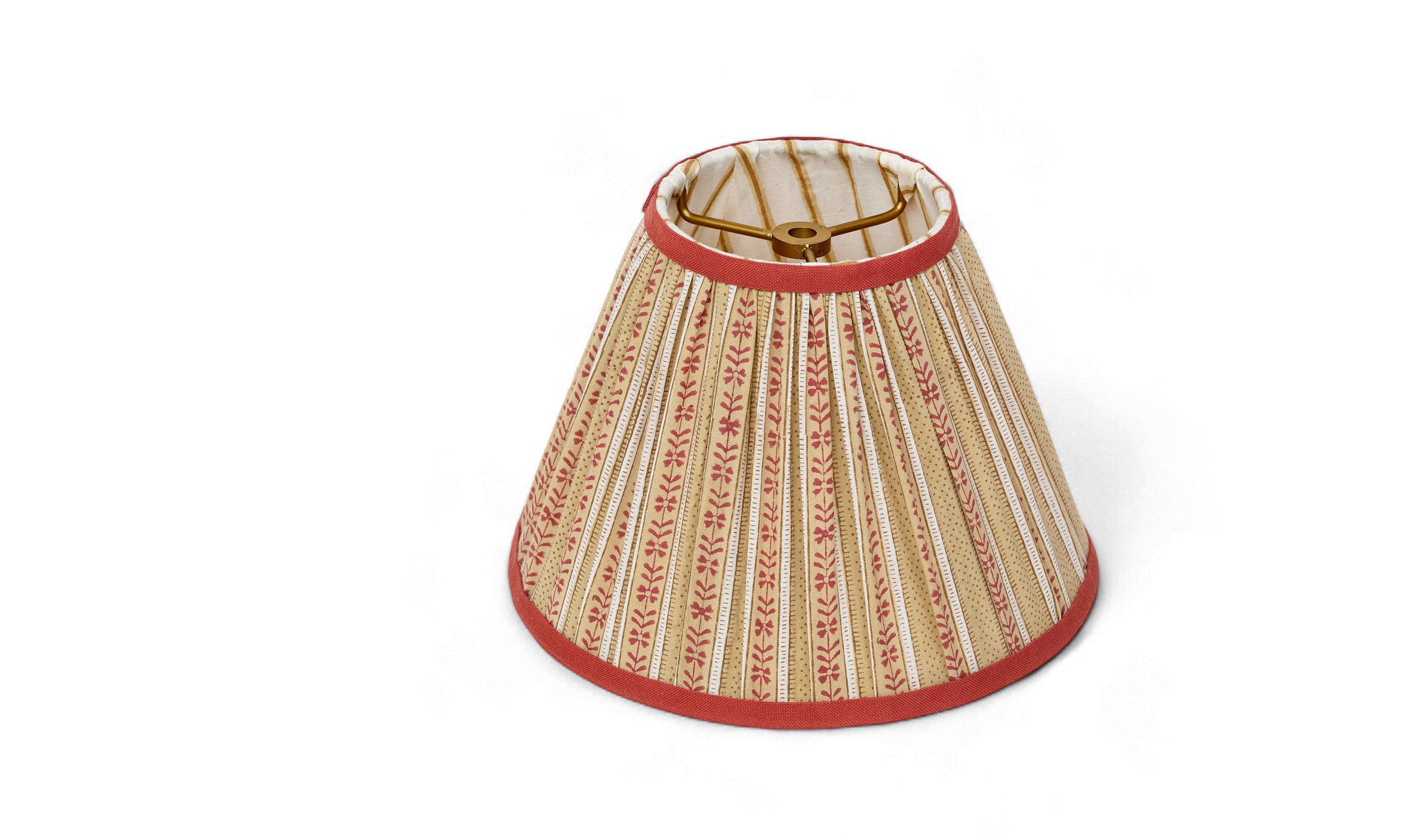 Reva Amber Shade – Hand Block Printed Pleated Lampshade (Spider Fitting | 6.25” H x 9” B x 4.25” Top)