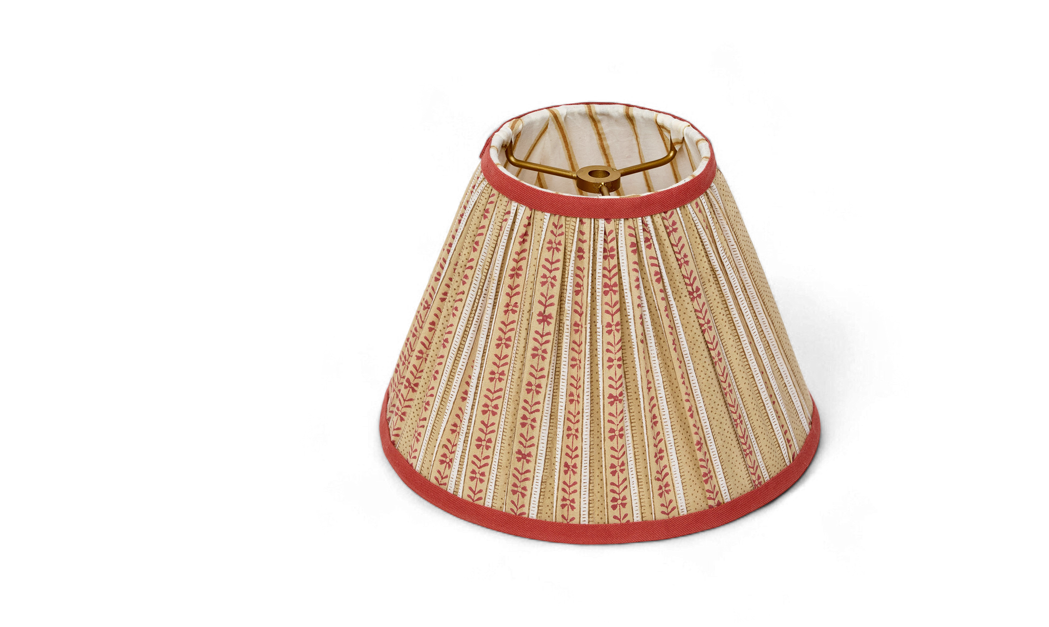Reva Amber Shade – Hand Block Printed Pleated Lampshade (Spider Fittin