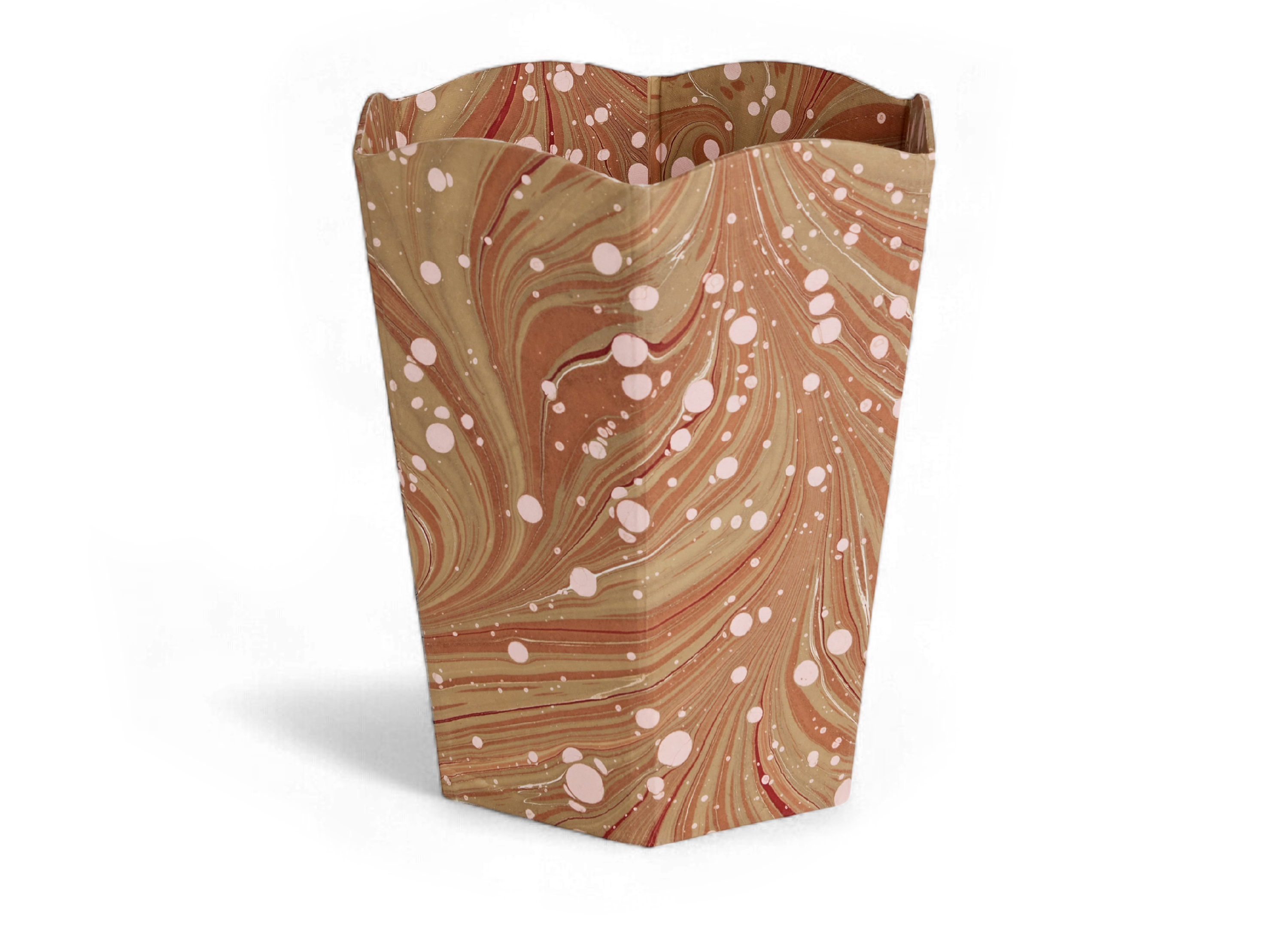 Clay Swell – Hand Marbled Scalloped Basket (9.5" W x 9.5" D x 12.5" H approx.)